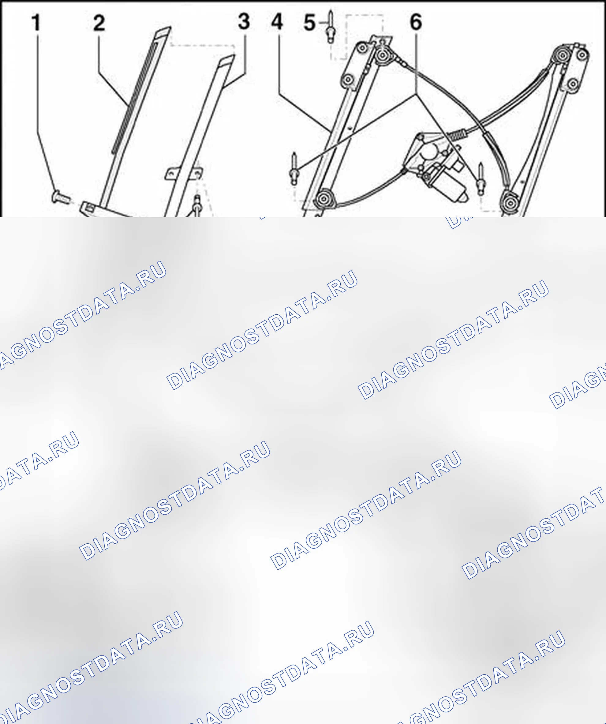 Рис. 129: Подъемник окон, снятие и установка. Audi TT 8N