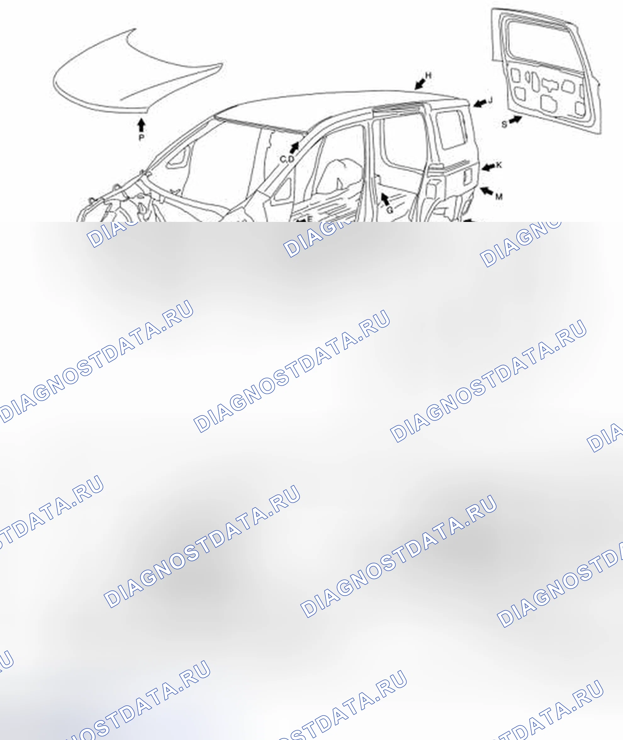 Рис. 241: Уплотнение корпуса. Nissan Quest IV