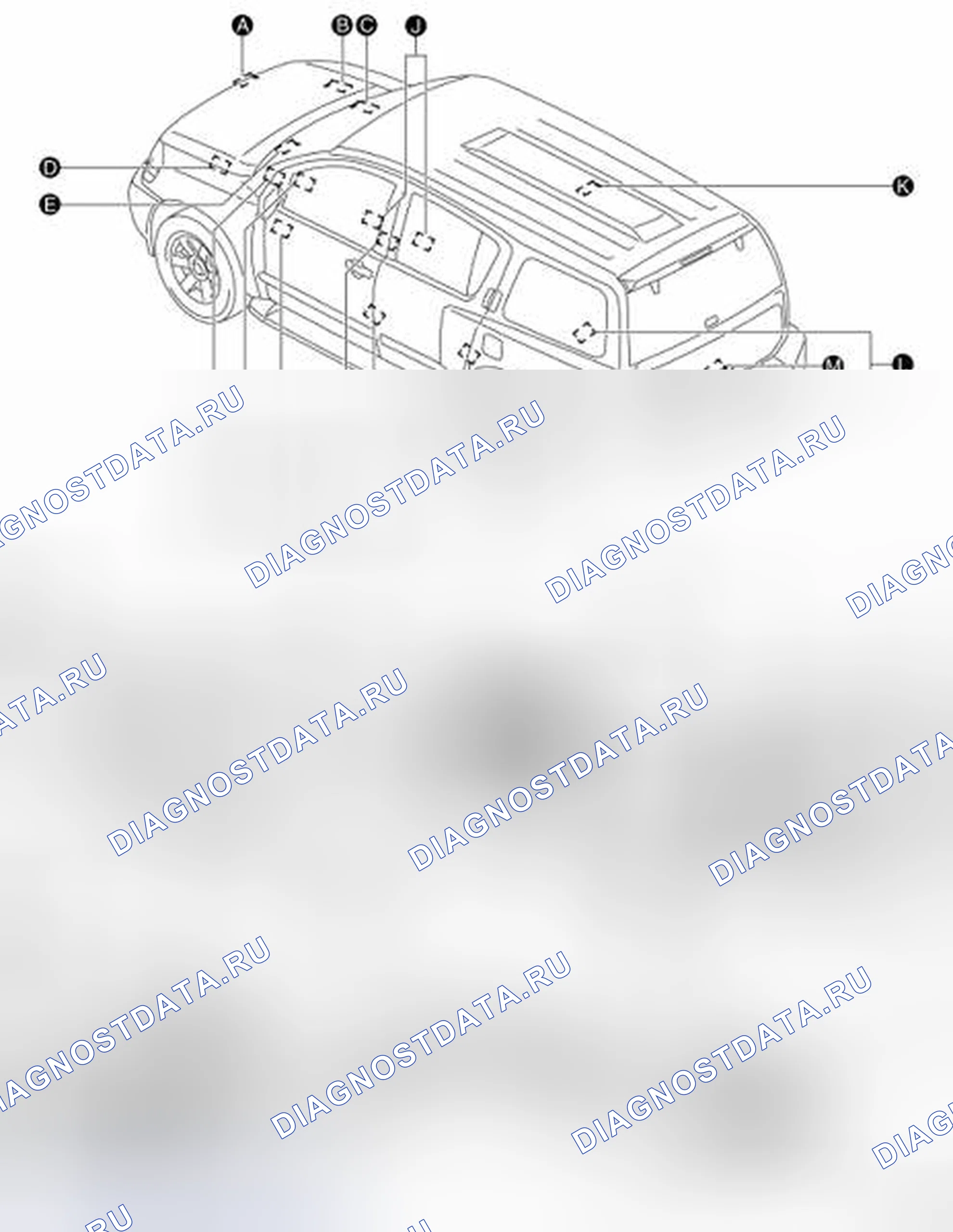 Рис. 6: ПЕРЕКЛЮЧАТЕЛЬ ЗАПРОСА ДВЕРИ: расположение компонентов. Honda N-VAN I