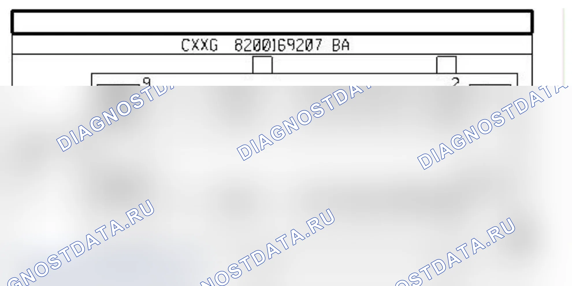 Распиновка разъёма R2 — Раз. элпров. приб. пан./лев. задн. части куз.. Renault Logan I