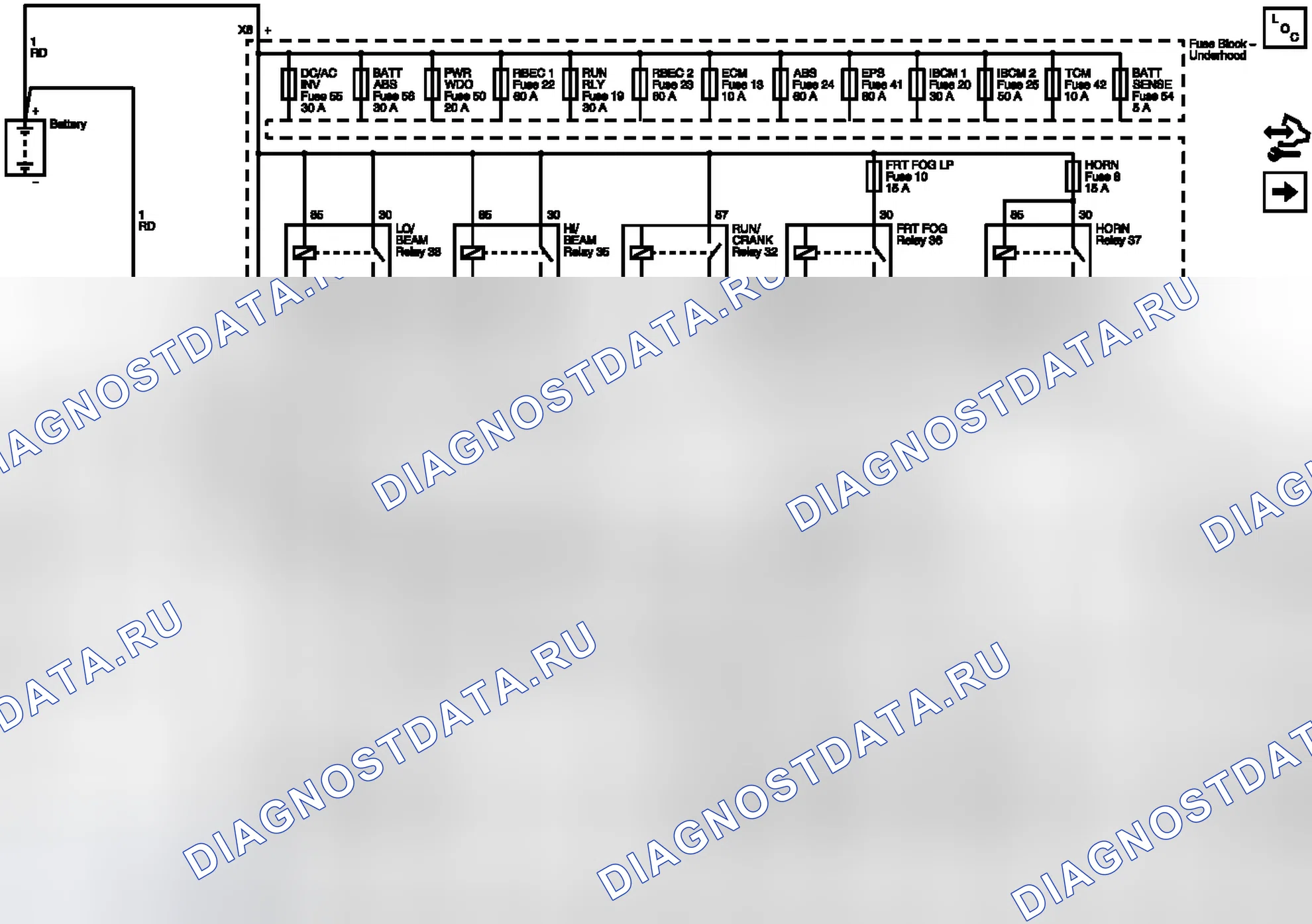 Рис. 25: Схема подключения шины B +. Chevrolet Malibu VIII