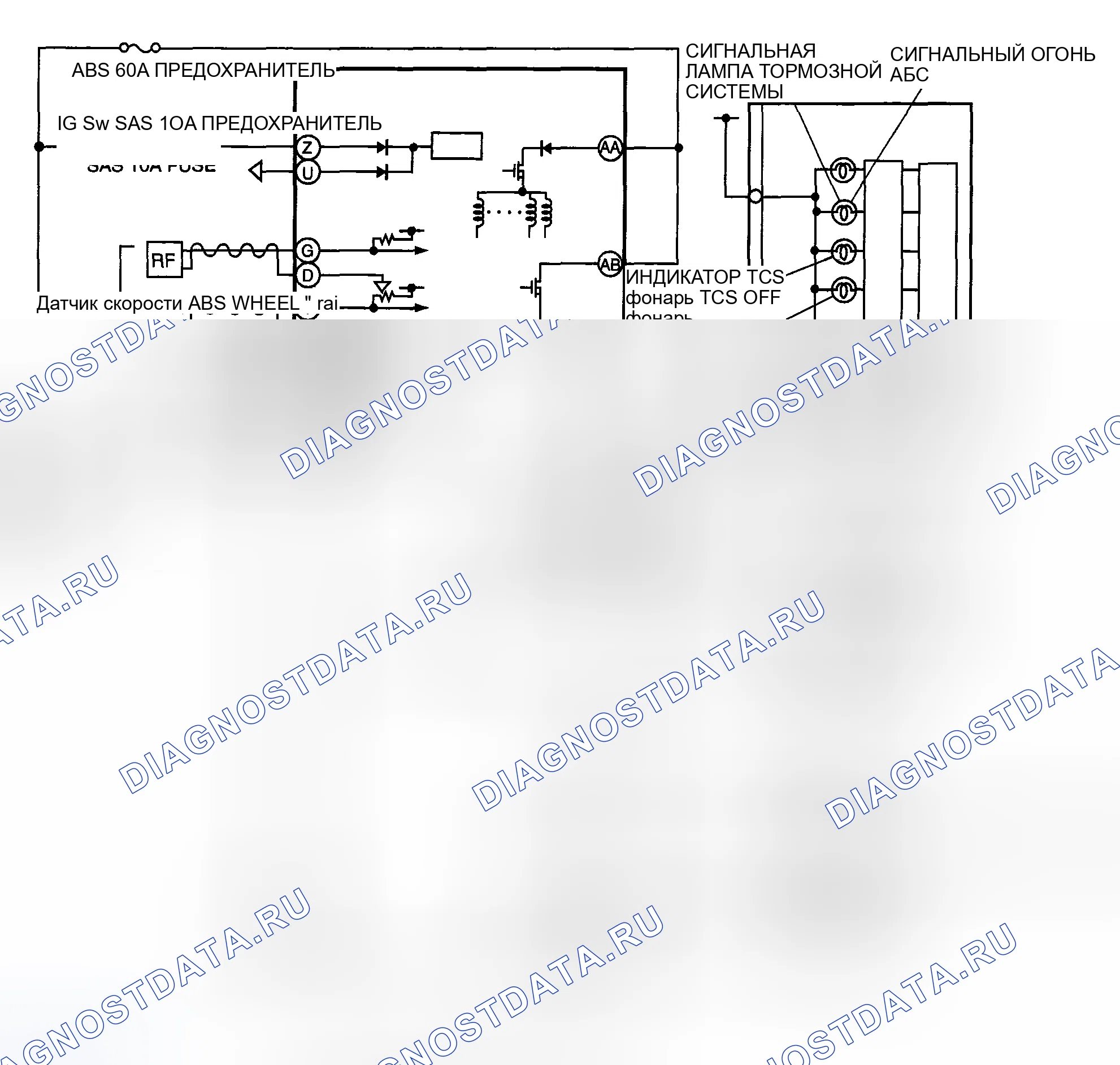Рис. 11: электросхема СИСТЕМЫ ABS / TCS. Mazda 6 GH рестайлинг