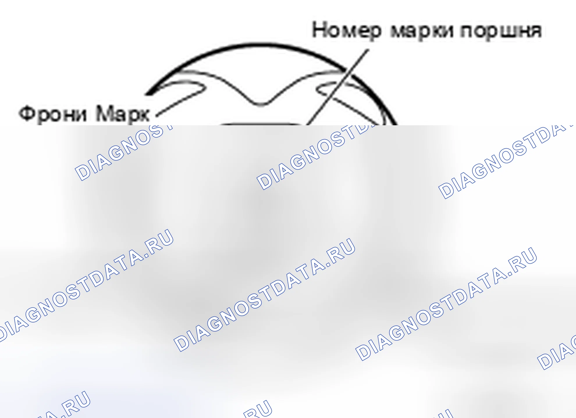 Рис. 203: Идентификация номера класса поршня. Nissan Frontier D40