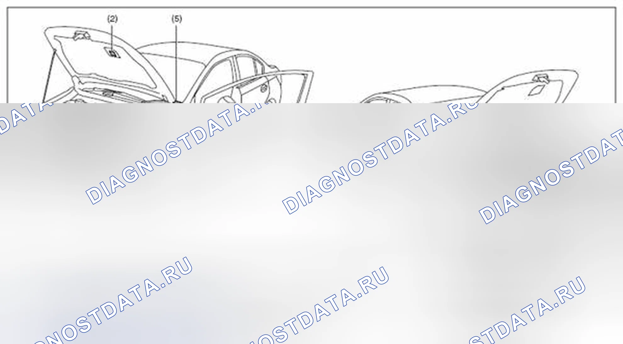 Рис. 7: РАСПОЛОЖЕНИЕ ИДЕНТИФИКАЦИОННОГО НОМЕРА И ЭТИКЕТКИ. Subaru Impreza GK