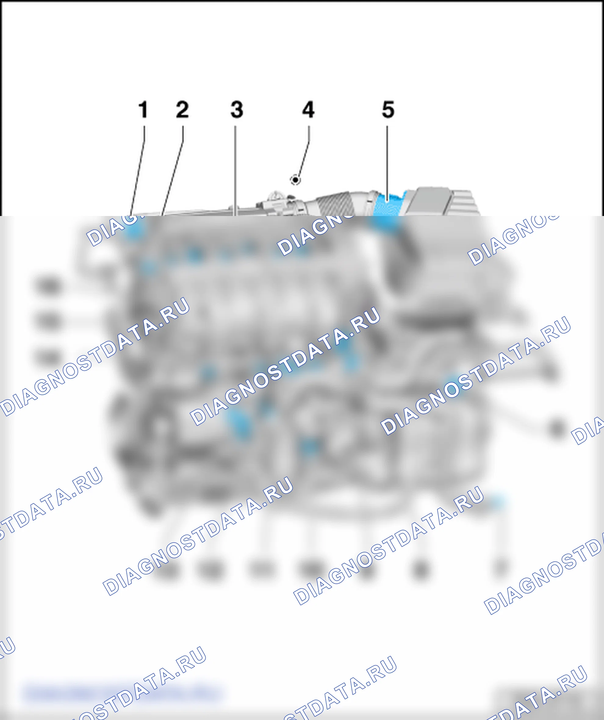 Расположение системы впрыскивания топлива (3,6/191 кВт FSI). Skoda Superb Ii