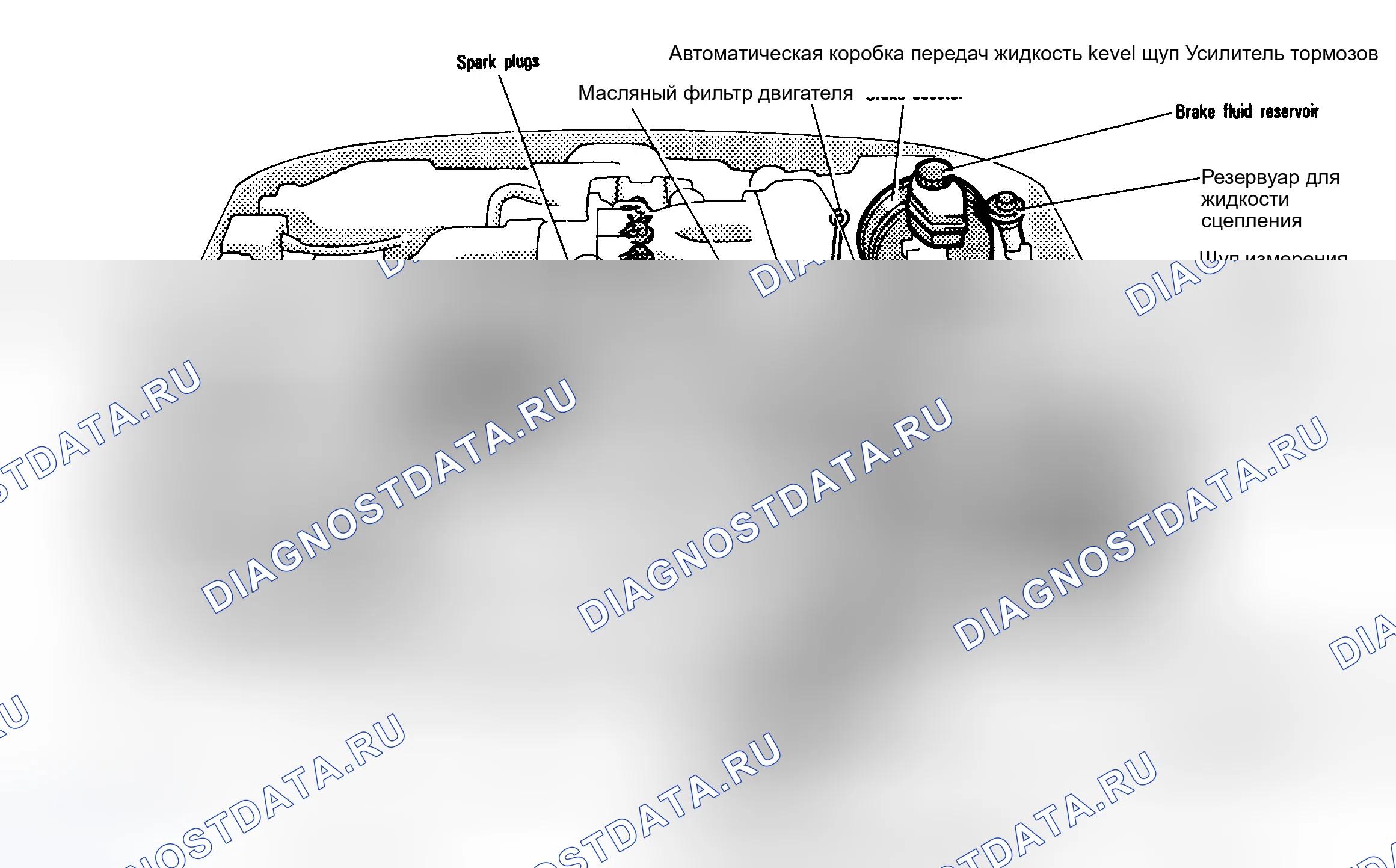 Рис. 2: РАСПОЛОЖЕНИЕ ТОЧЕК ОБСЛУЖИВАНИЯ. Toyota Supra A80