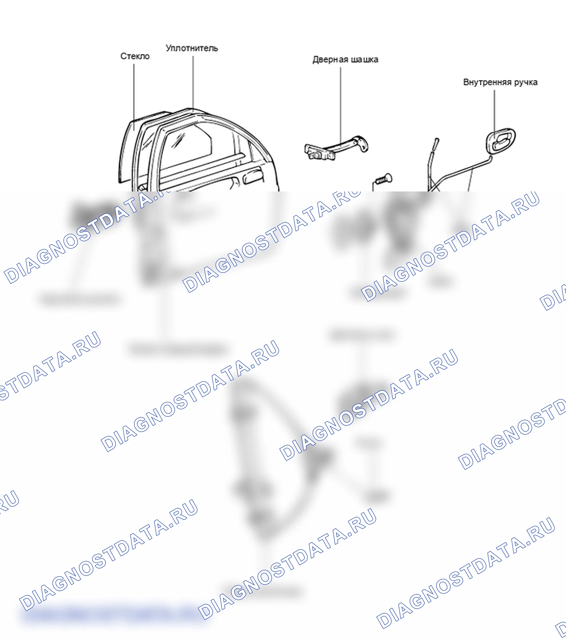 Детали входной двери. Hyundai Accent LC