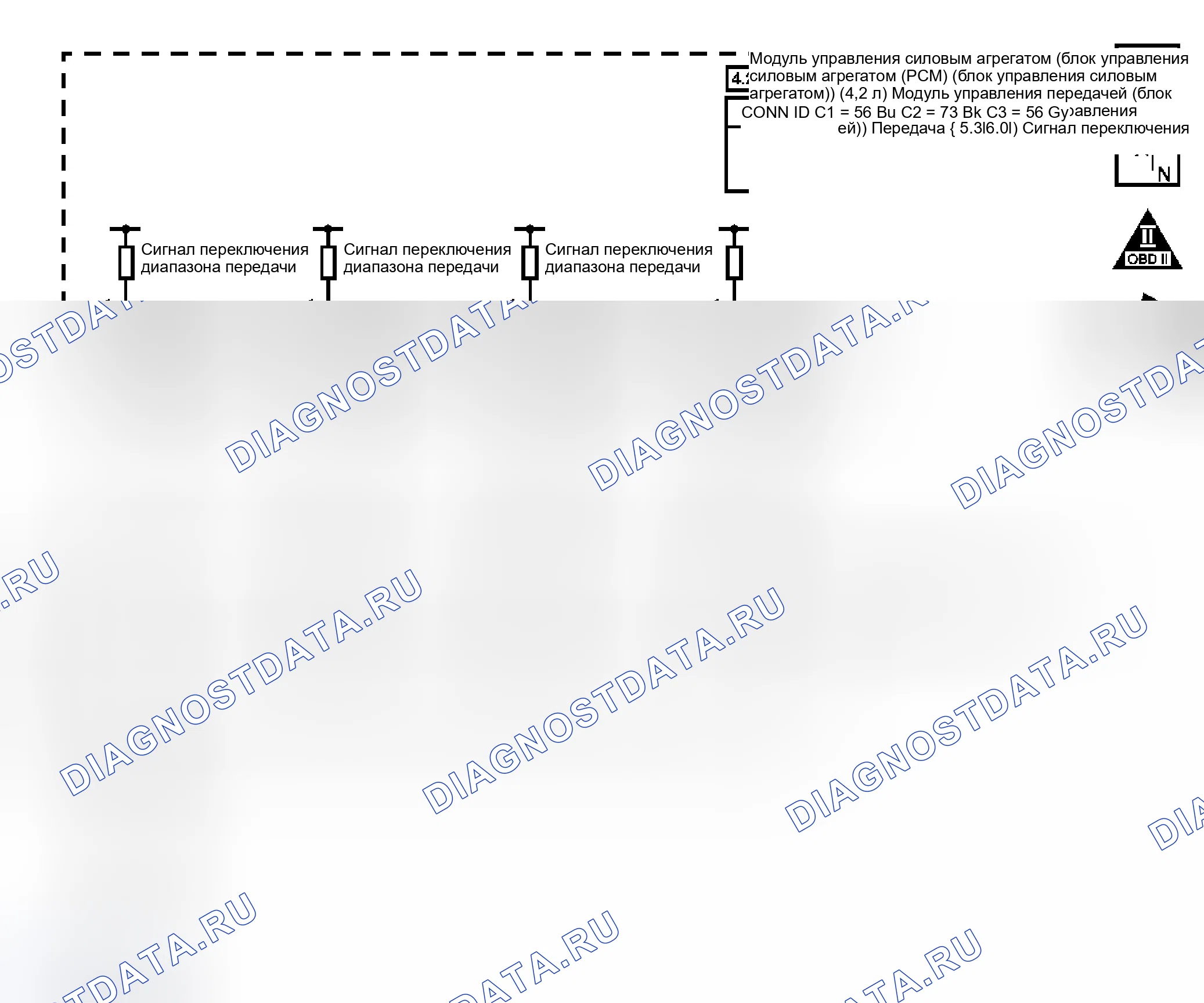Рис. 460: расшифровка кода ошибки P0705 (4.2L). Saab 9-7X I