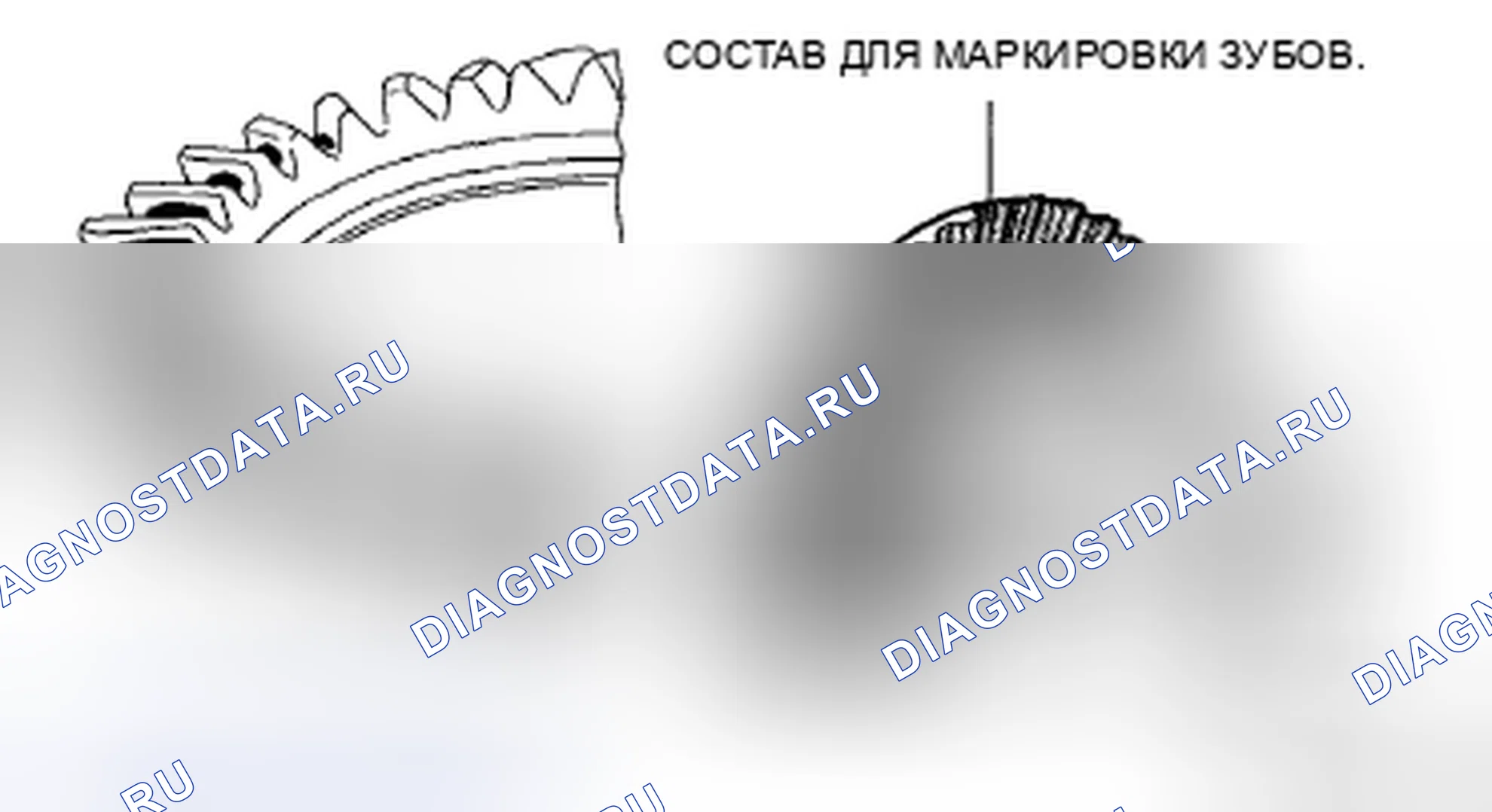 Рис. 22: Проверка контакта шестерни привода, зуба кольцевого зубчатого колеса. Mazda MX-5 NC рестайлинг