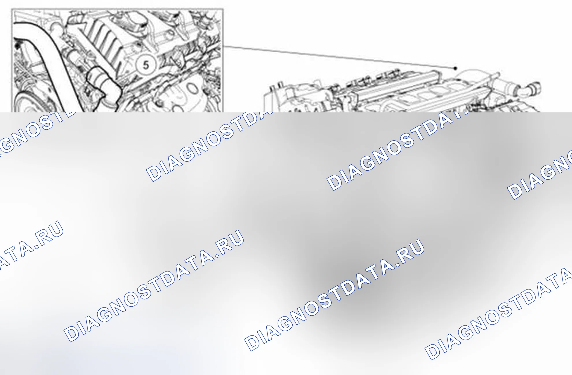 Рис. 486: Нижний впускной коллектор (вид 2 из 3). Ford Mustang V рестайлинг