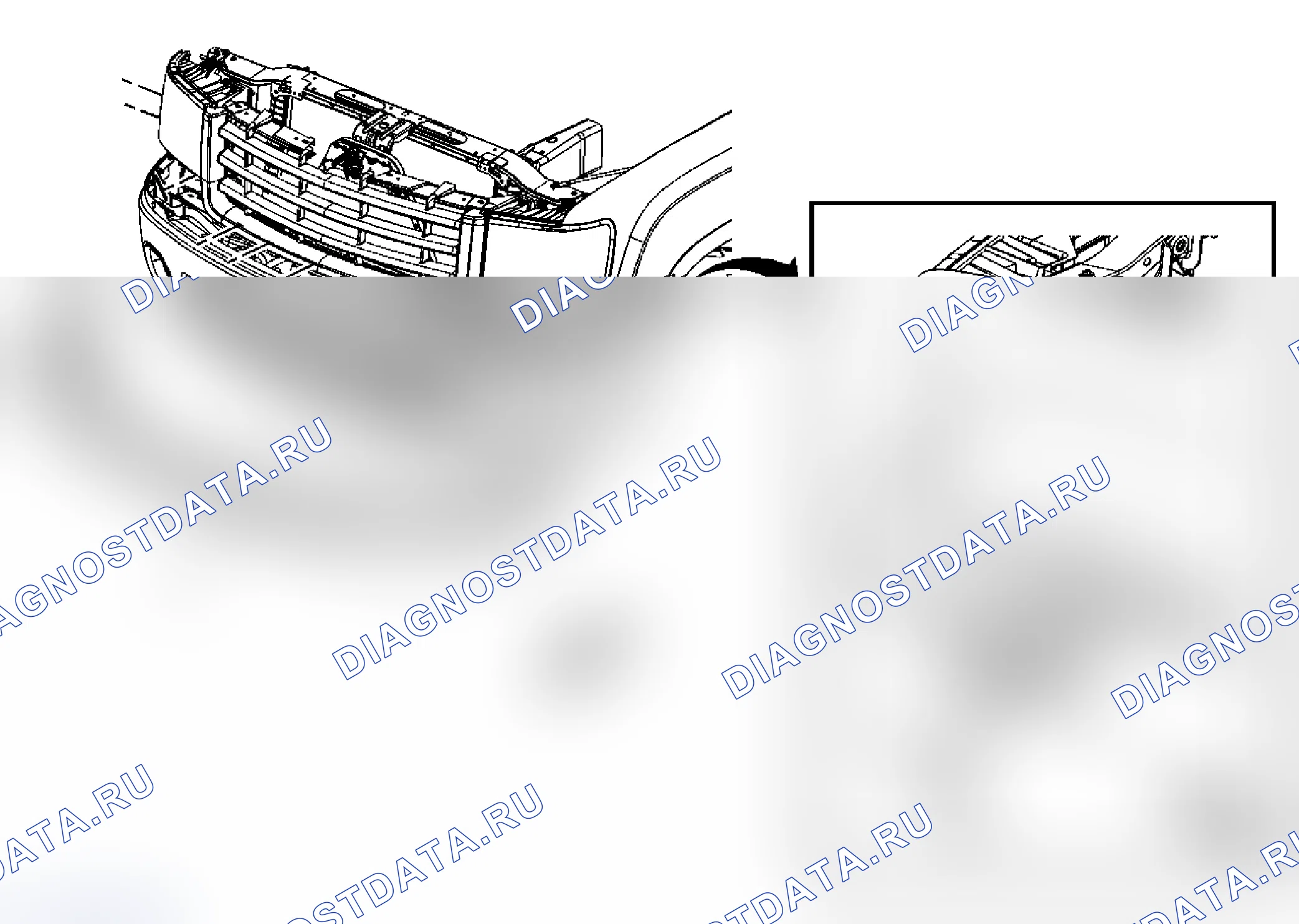 Рис. 13: Замена облицовки переднего бампера (GMC). GMC Cab & Chassis Sierra 3500 HD 
