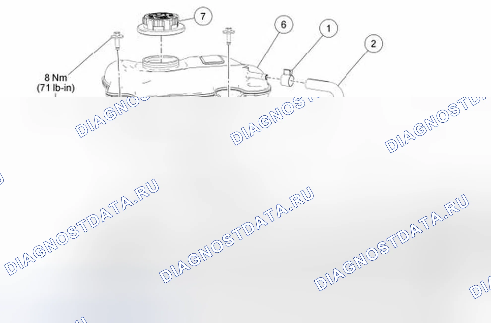 Рис. 18: Баллон дегазатора - двигатель 5.8L. Ford Mustang V рестайлинг 2
