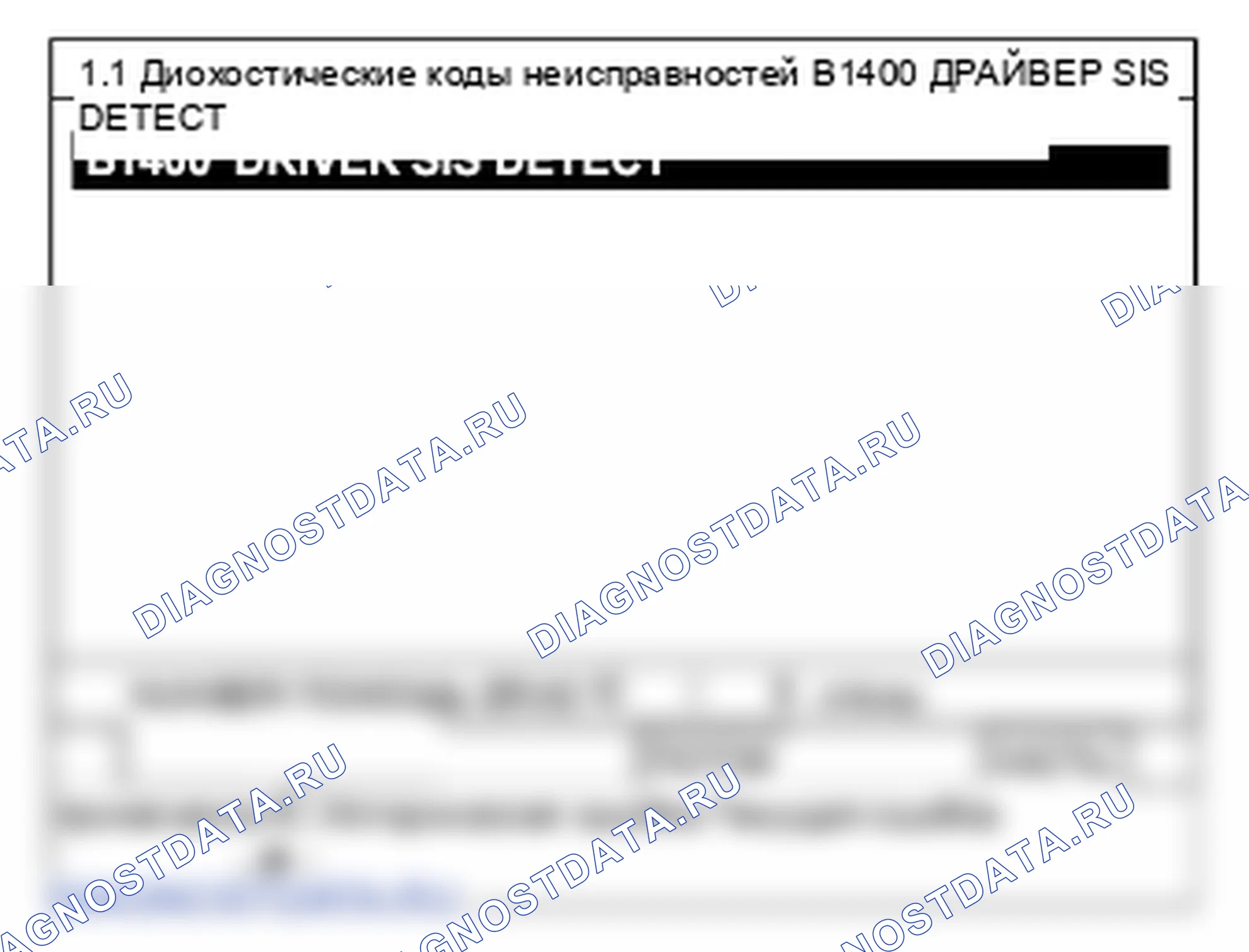 B1400: дефект фронтального драйвера SIS. Hyundai Santa Fe CM