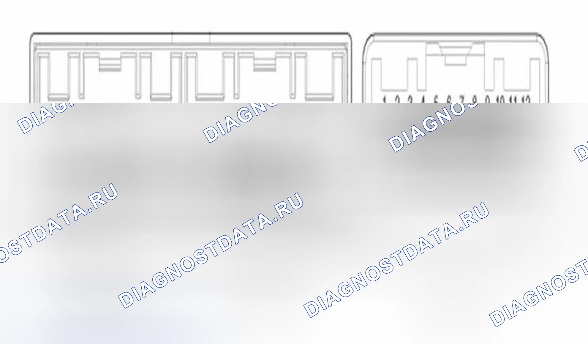 Рис. 44: Разъем головного блока AVN (A / V и Navigation). Hyundai Azera II