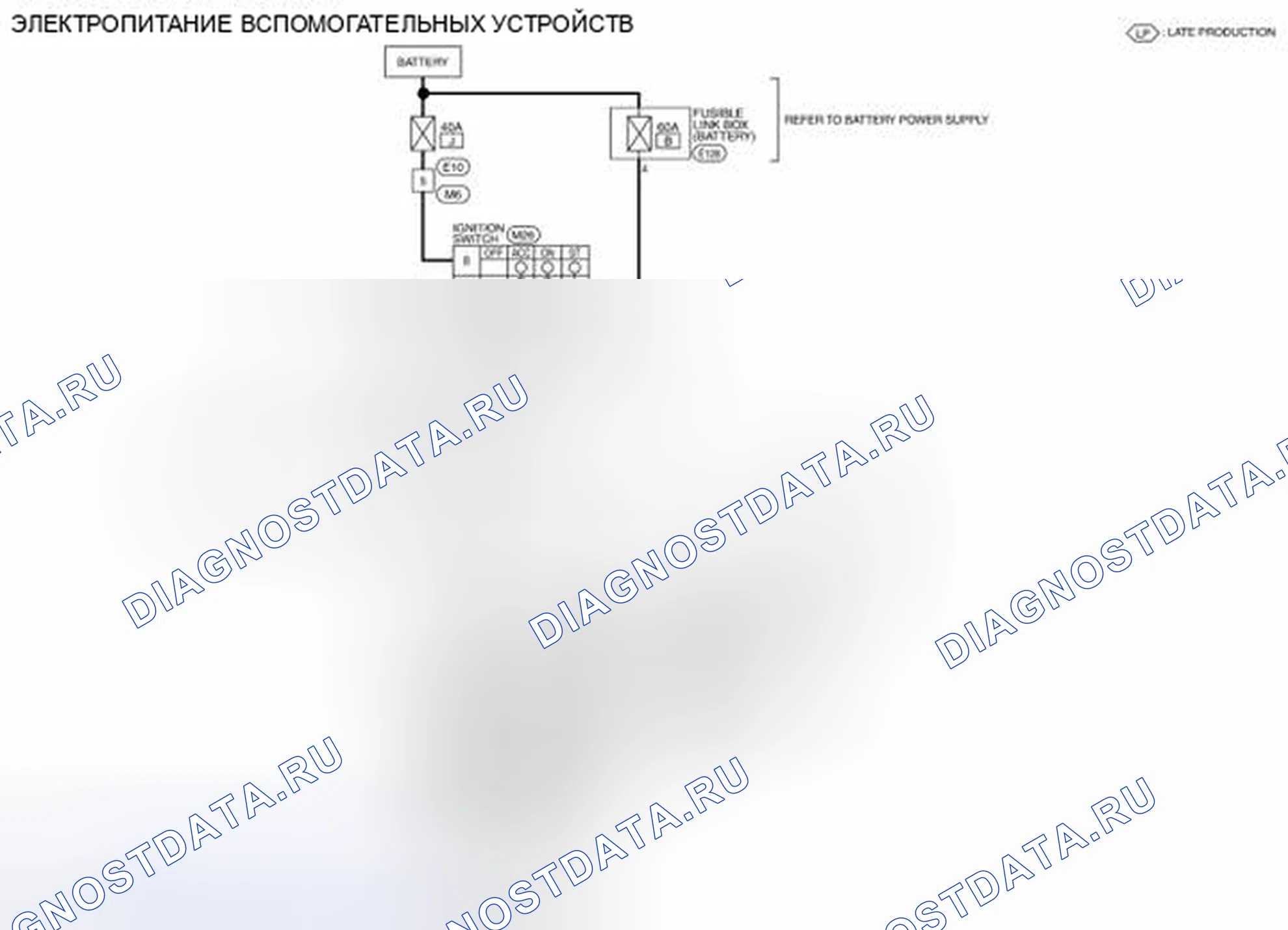 Рис. 35: электросхема - вспомогательный источник питания. Nissan Pathfinder III рестайлинг