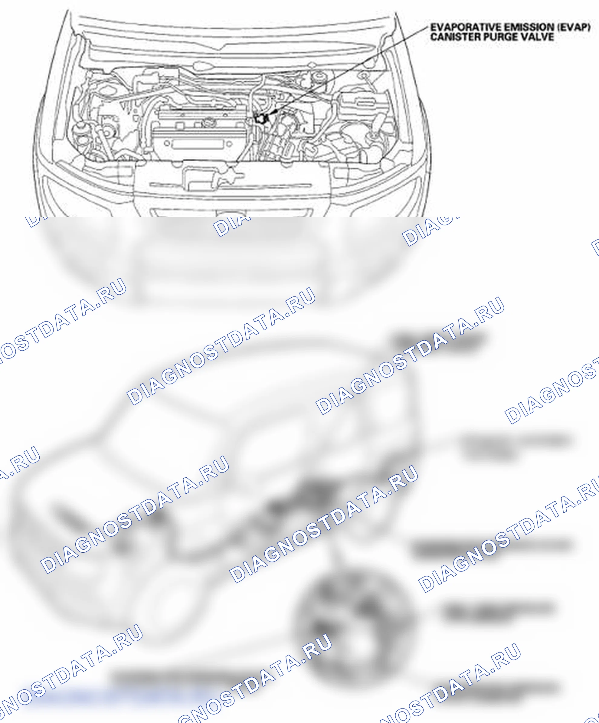 Рис. 3: Указатель расположения компонентов. Honda Element YH2 рестайлинг