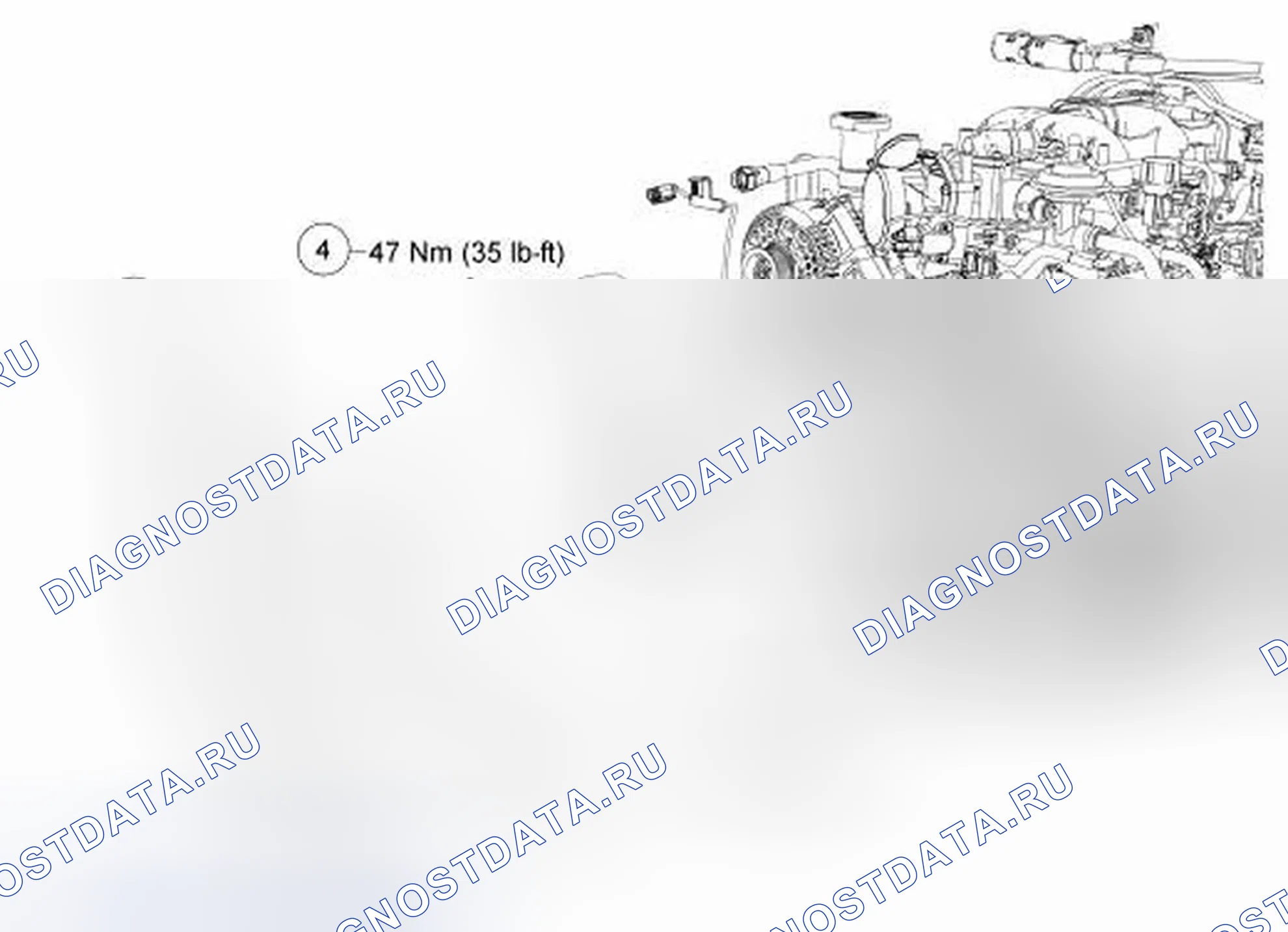 Рис. 14: Разнесенный вид переднего вспомогательного привода (FEAD) - 4.0L с кондиционером. Ford Ranger II рестайлинг