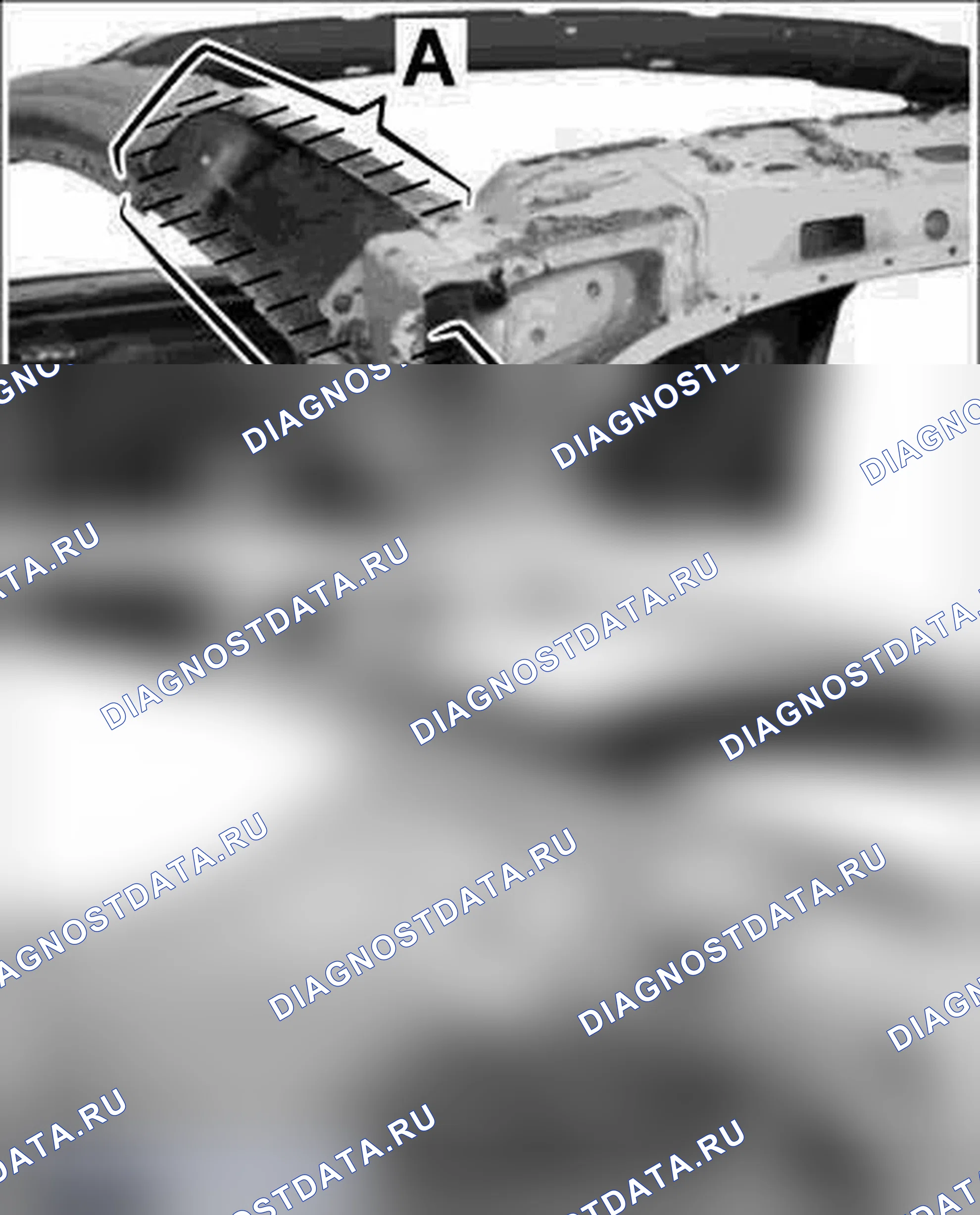 Рис. 1070: Подготовка соединительных участков кузова для установки арматуры бокового сечения. Porsche Boxster S 987