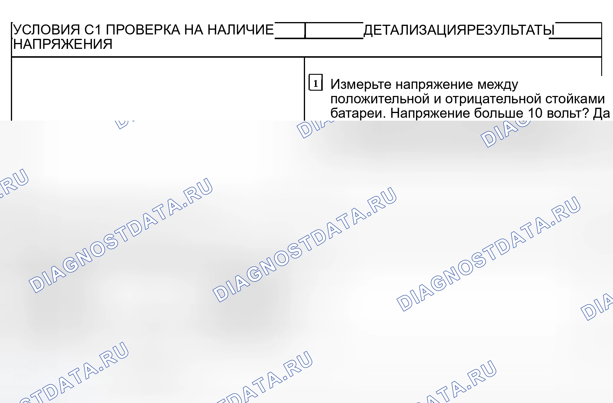 Рис. 24: диагностический тест C: расшифровка кода ошибки B1318, НИЗКОЕ НАПРЯЖЕНИЕ БАТАРЕИ. Hyundai Pony I