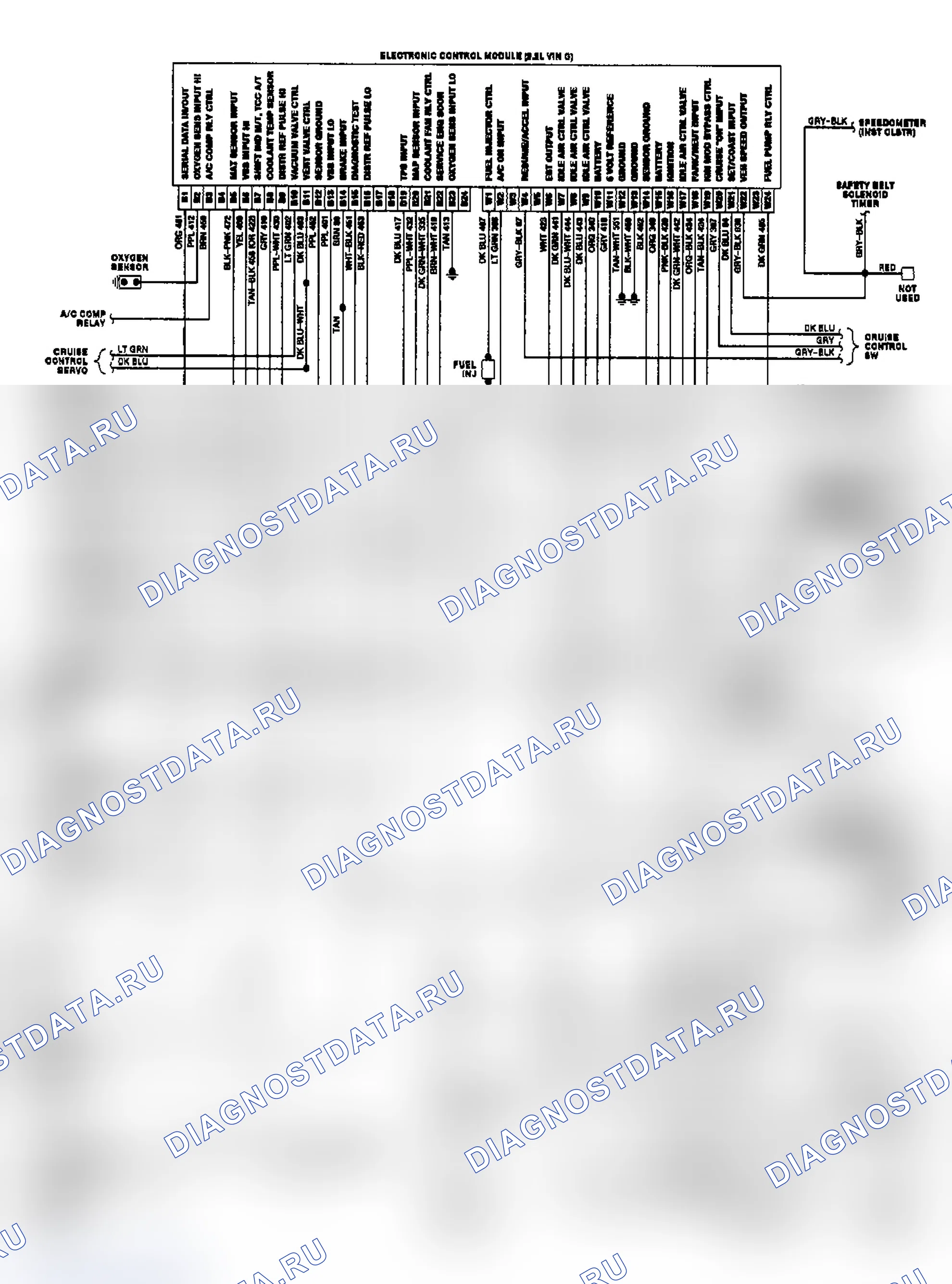 Рис. 3: Beretta/Corsica центральный впрыск топлива 2.2L (VIN G). Buick Electra Park Avenue 