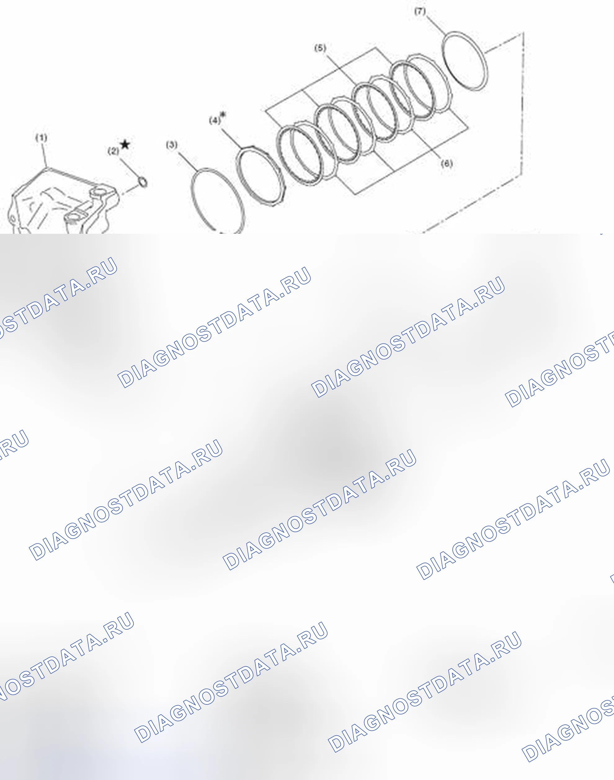 Рис. 371: РЕВЕРСИВНЫЙ ТОРМОЗ В СБОРЕ. Subaru Impreza GK