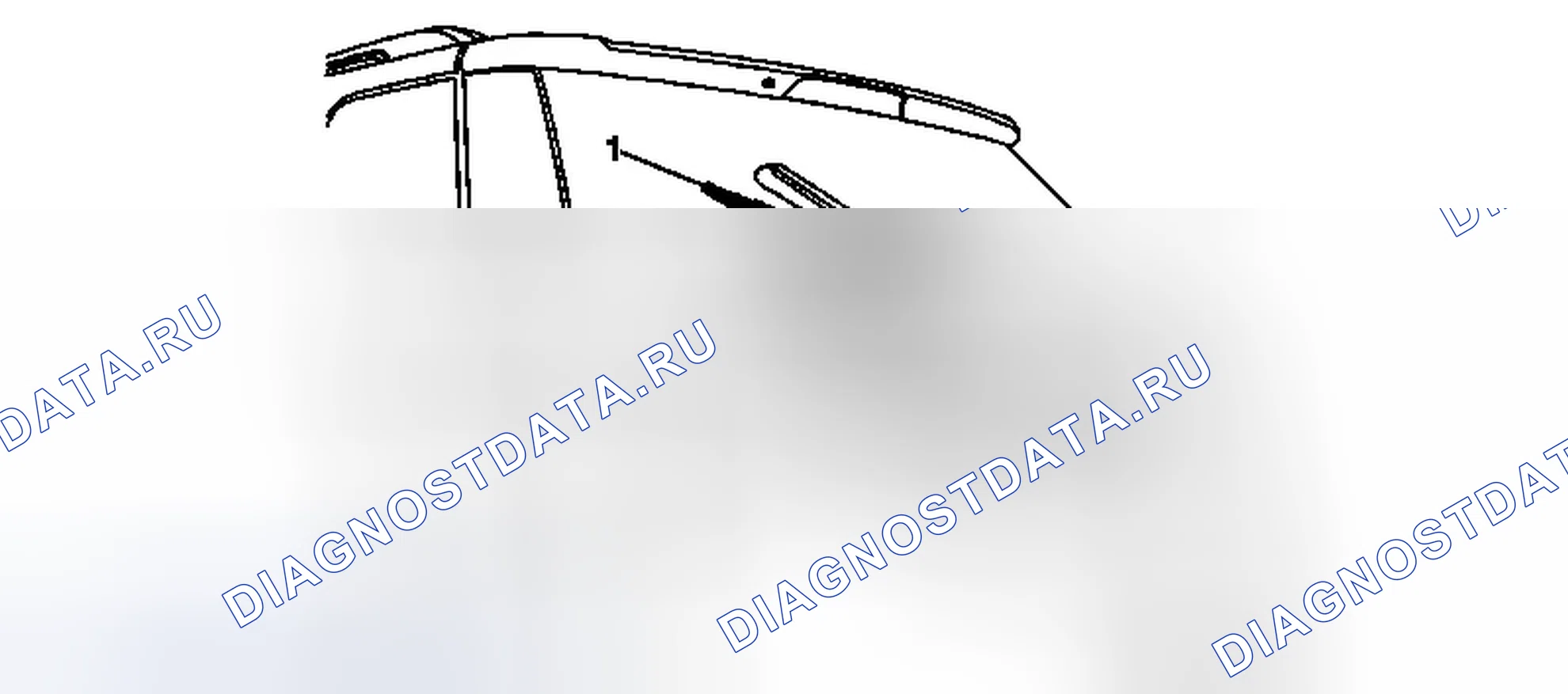 Рис. 29: Замена щетки стеклоочистителя заднего окна (рельеф). Chevrolet Equinox II