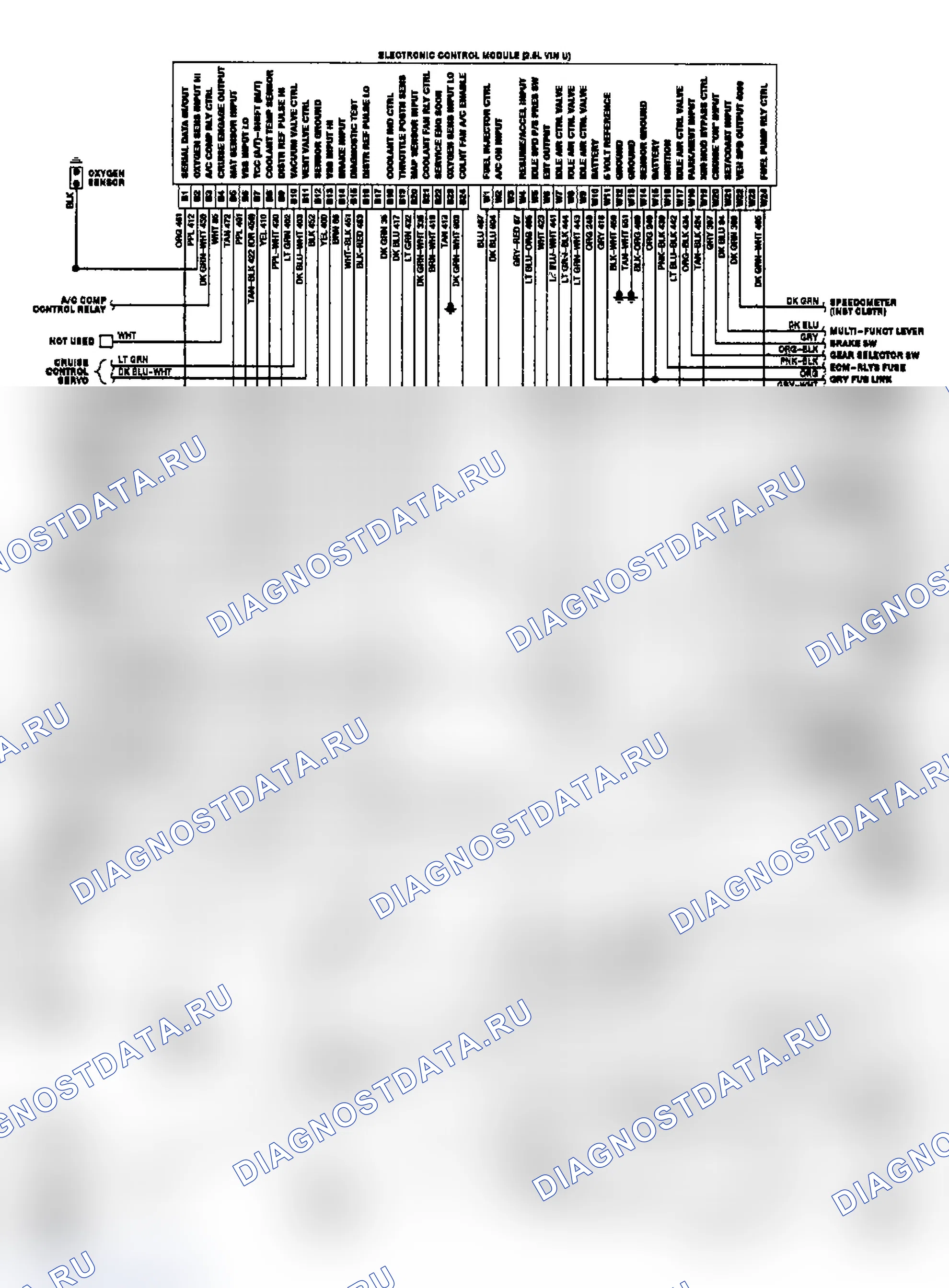 Рис. 14: Cutlass Calais центральный впрыск топлива 2.5L (VIN U). Buick Electra Park Avenue 
