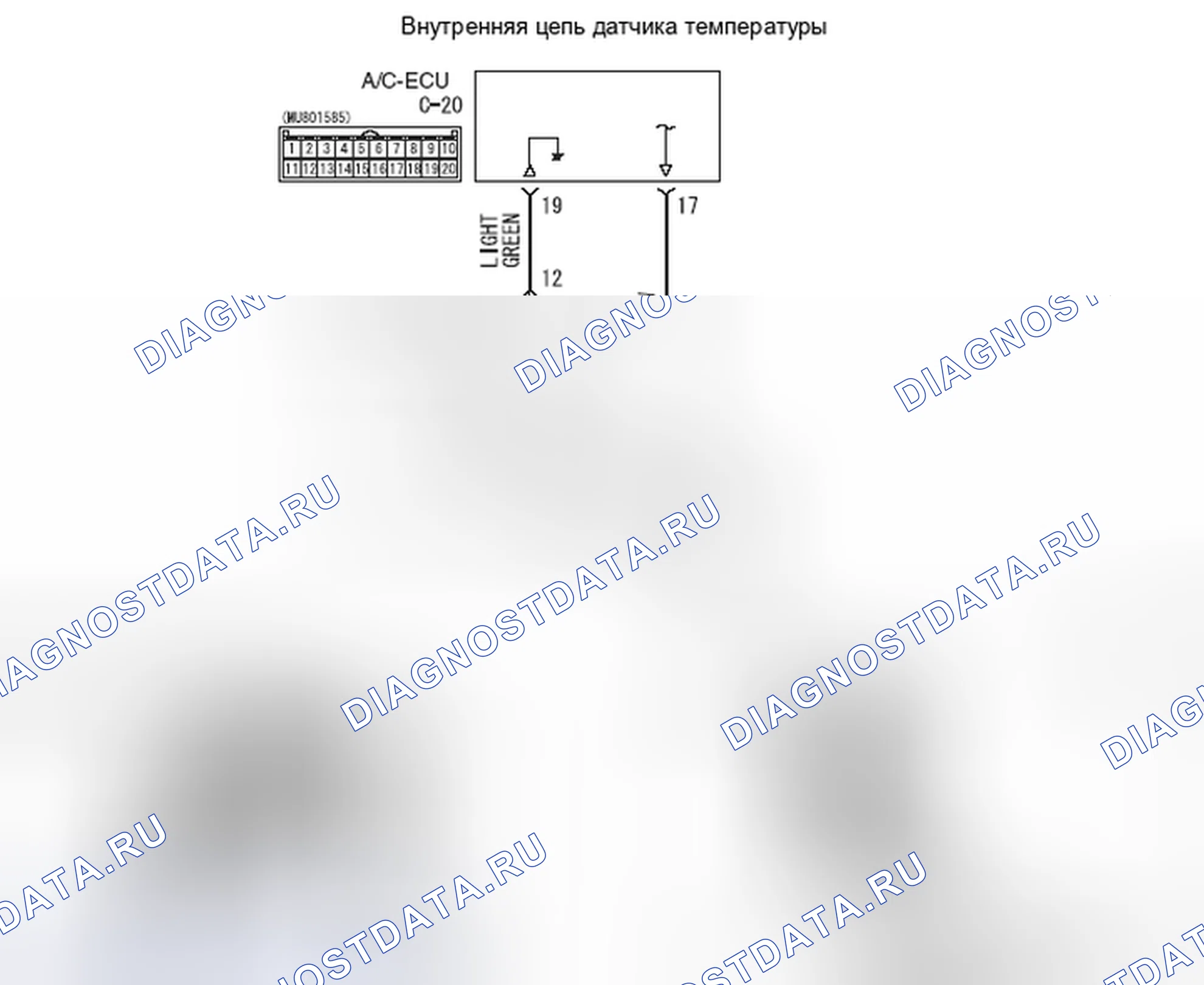 Рис. 2: B10C0 расшифровка кода ошибки, B10C1: внутренняя система датчиков температуры. Mitsubishi Lancer Ralliart X