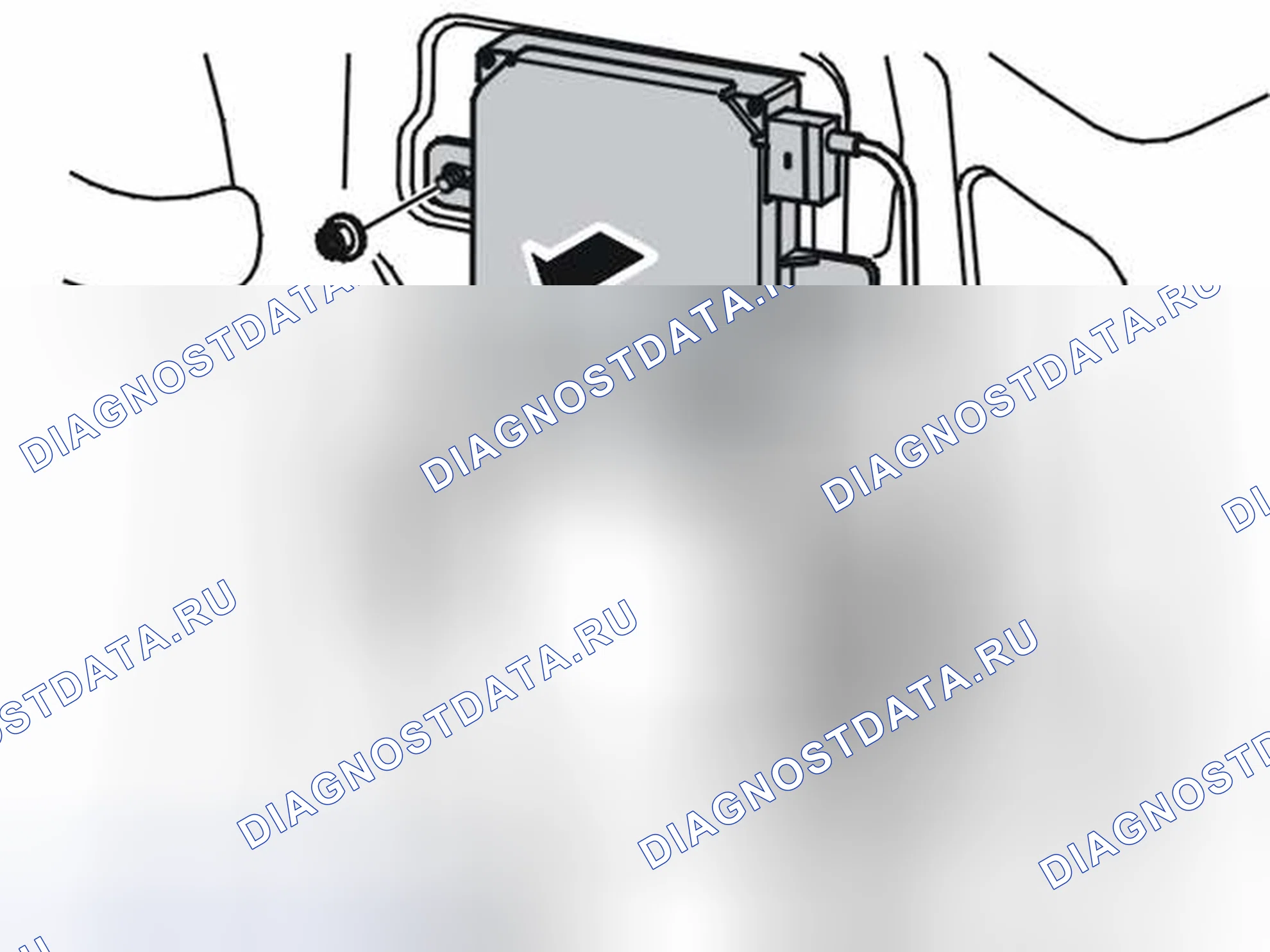 Рис. 117: УДАЛЕНИЕ МОДУЛЯ КАНАЛА СООБЩЕНИЙ ТРАФИКА (TMC). Volvo V50 I