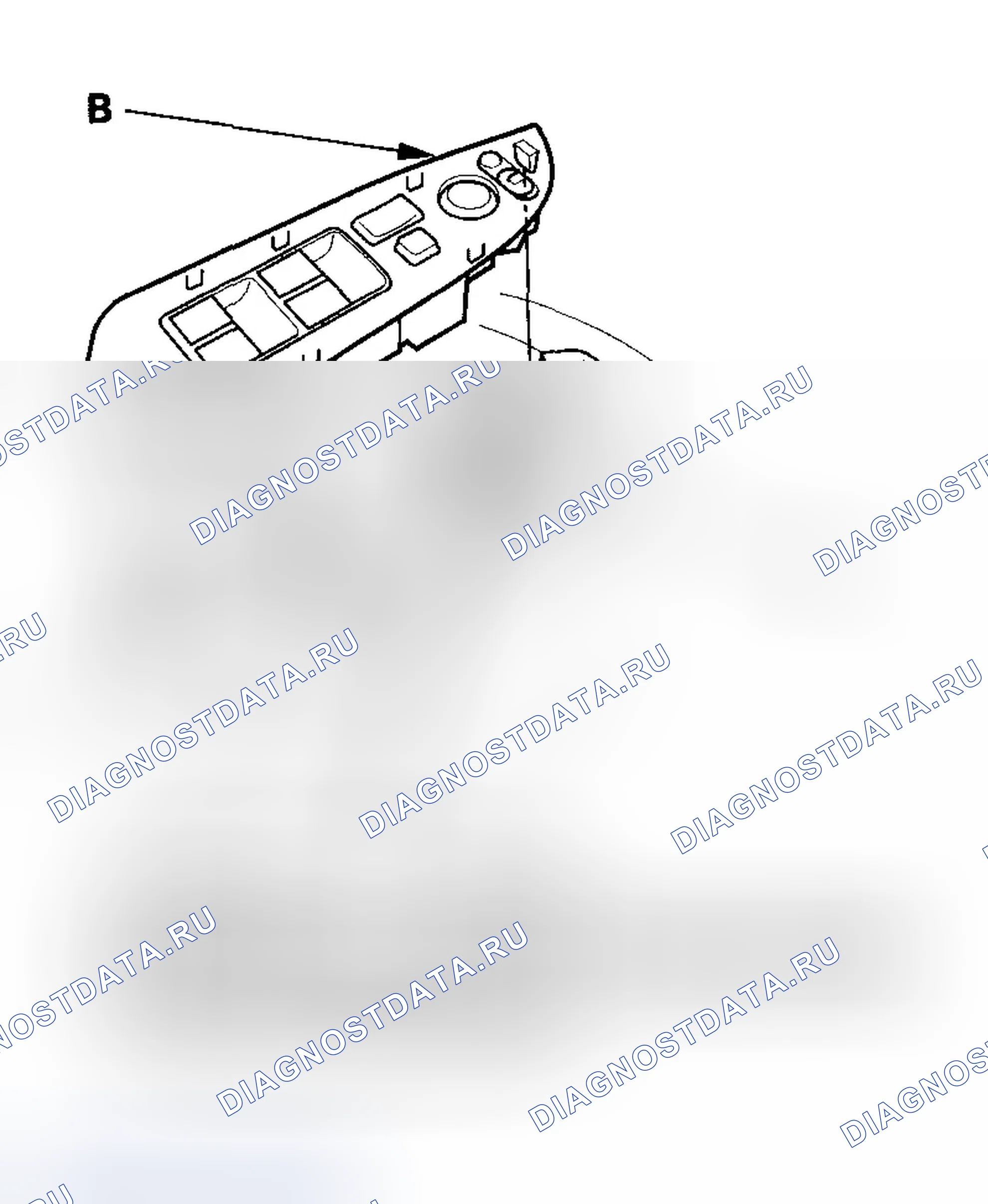 Рис. 21: Функциональное испытание переключателя силового зеркала. Honda Odyssey I