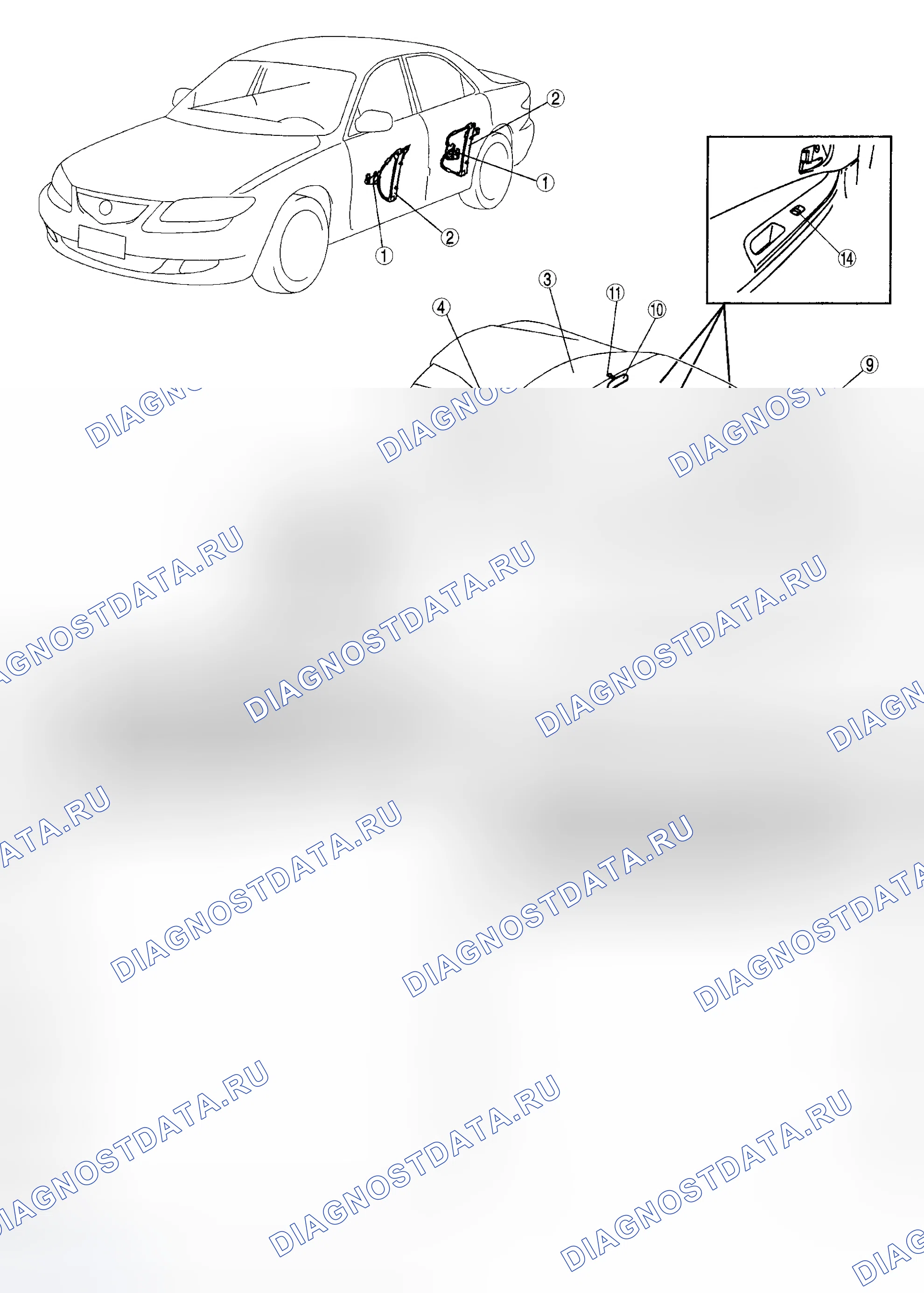 Рис. 1: ИНДЕКС МЕСТОПОЛОЖЕНИЯ. Mazda 6 GG