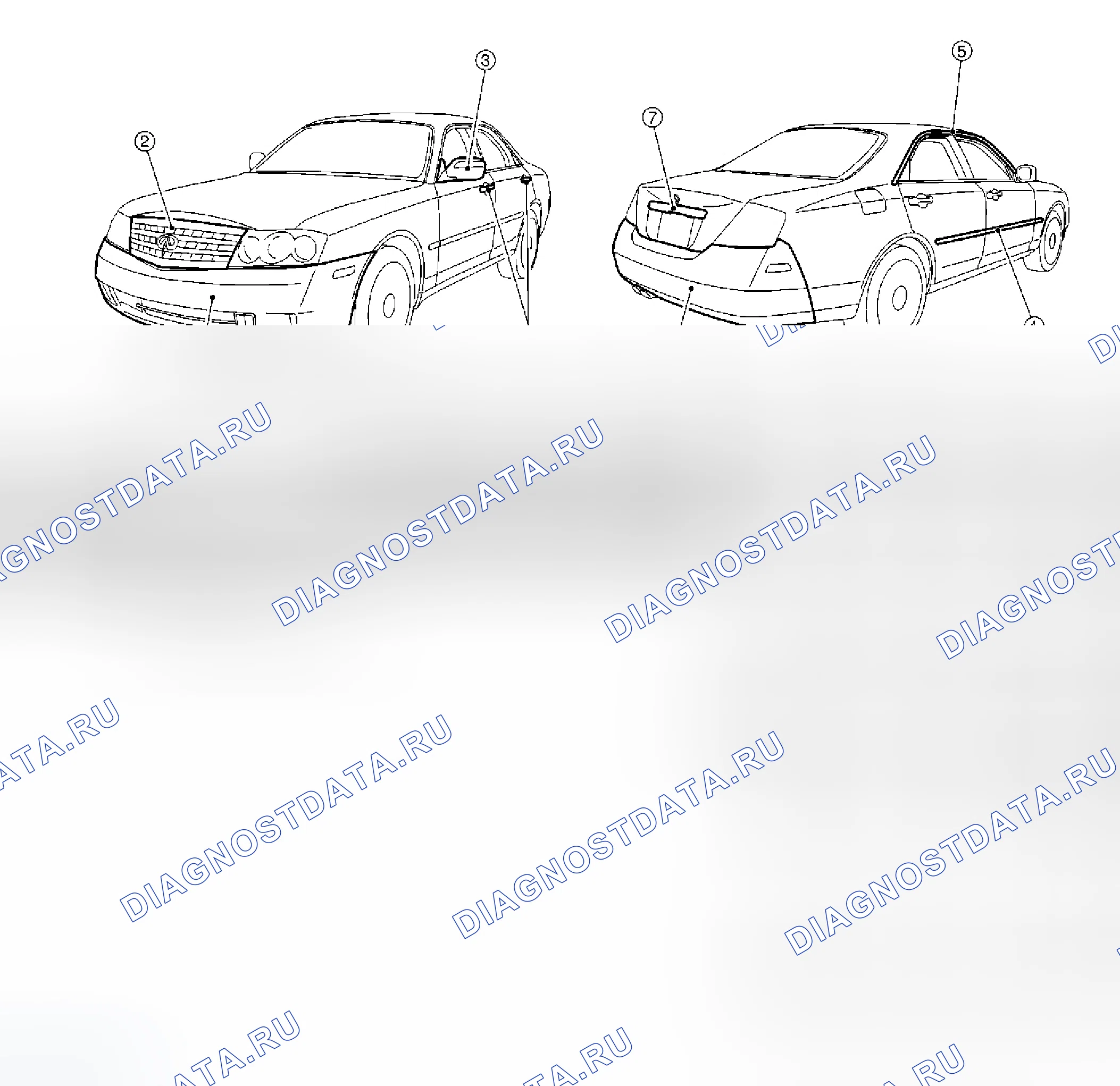 Рис. 21: Цвет наружной краски кузова. Infiniti M45 II