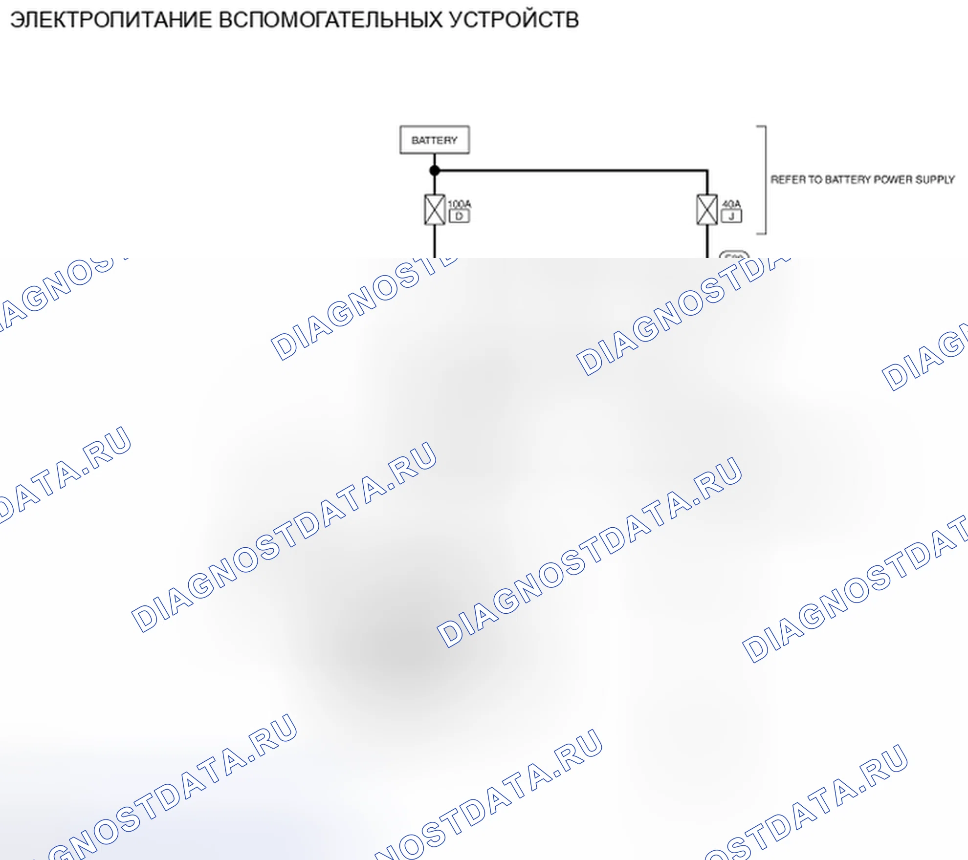 Рис. 133: электросхема - вспомогательный источник питания. Nissan Altima L32