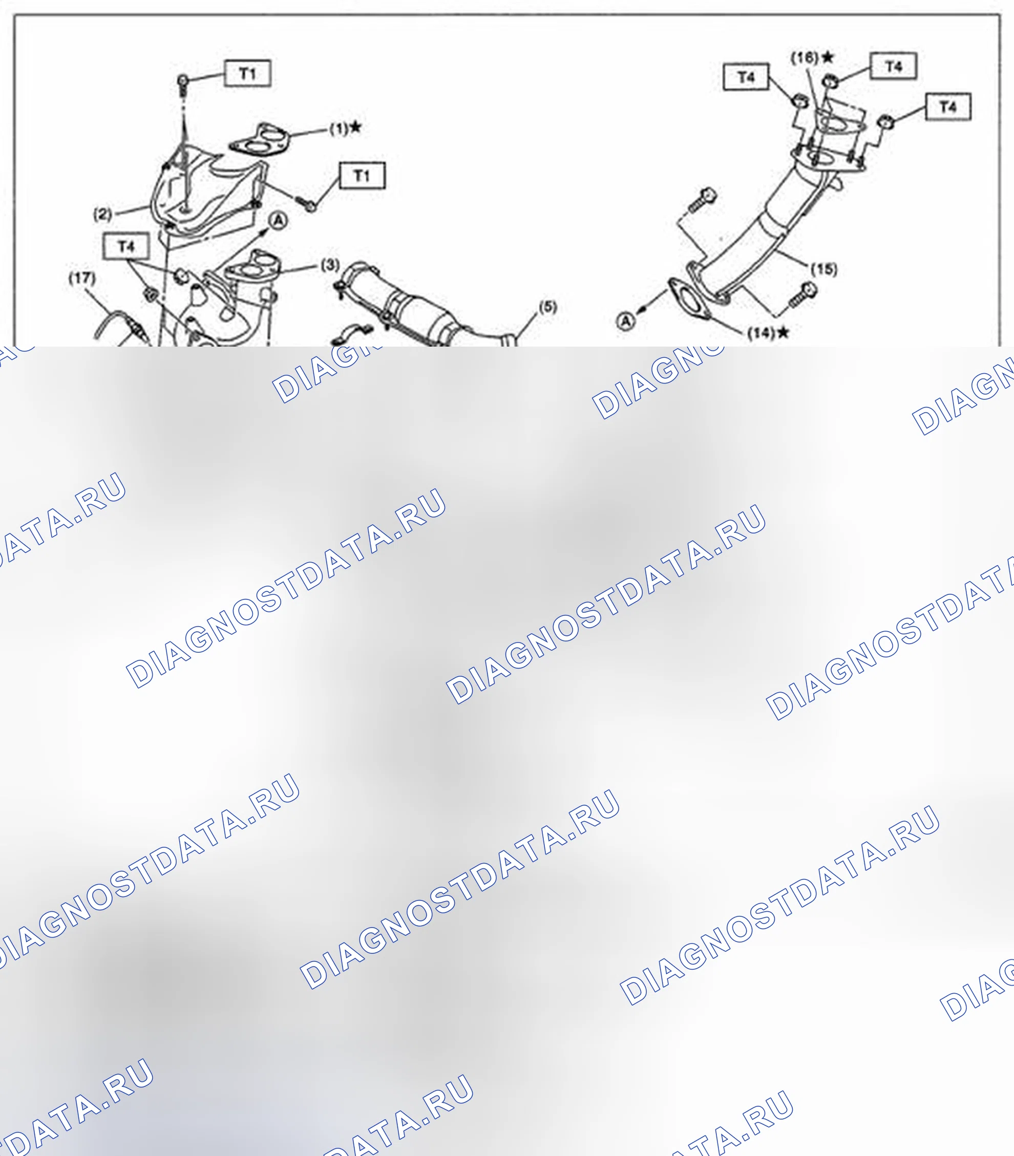 Рис. 3: ПЕРЕДНЯЯ ВЫХЛОПНАЯ ТРУБА. Subaru Impreza GH