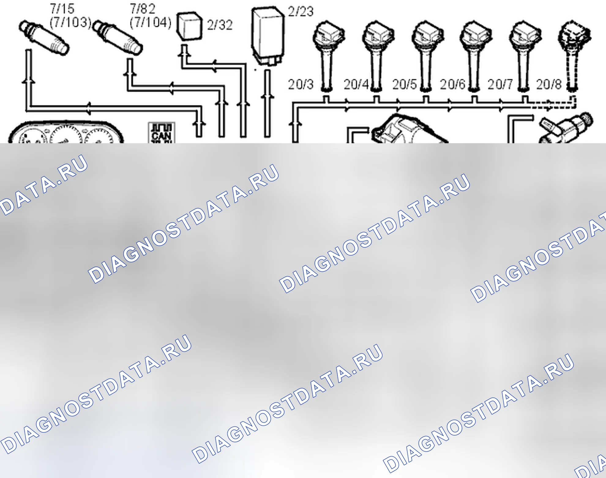 Рис. 148: Функции / управляемые компоненты. Volvo S80 I