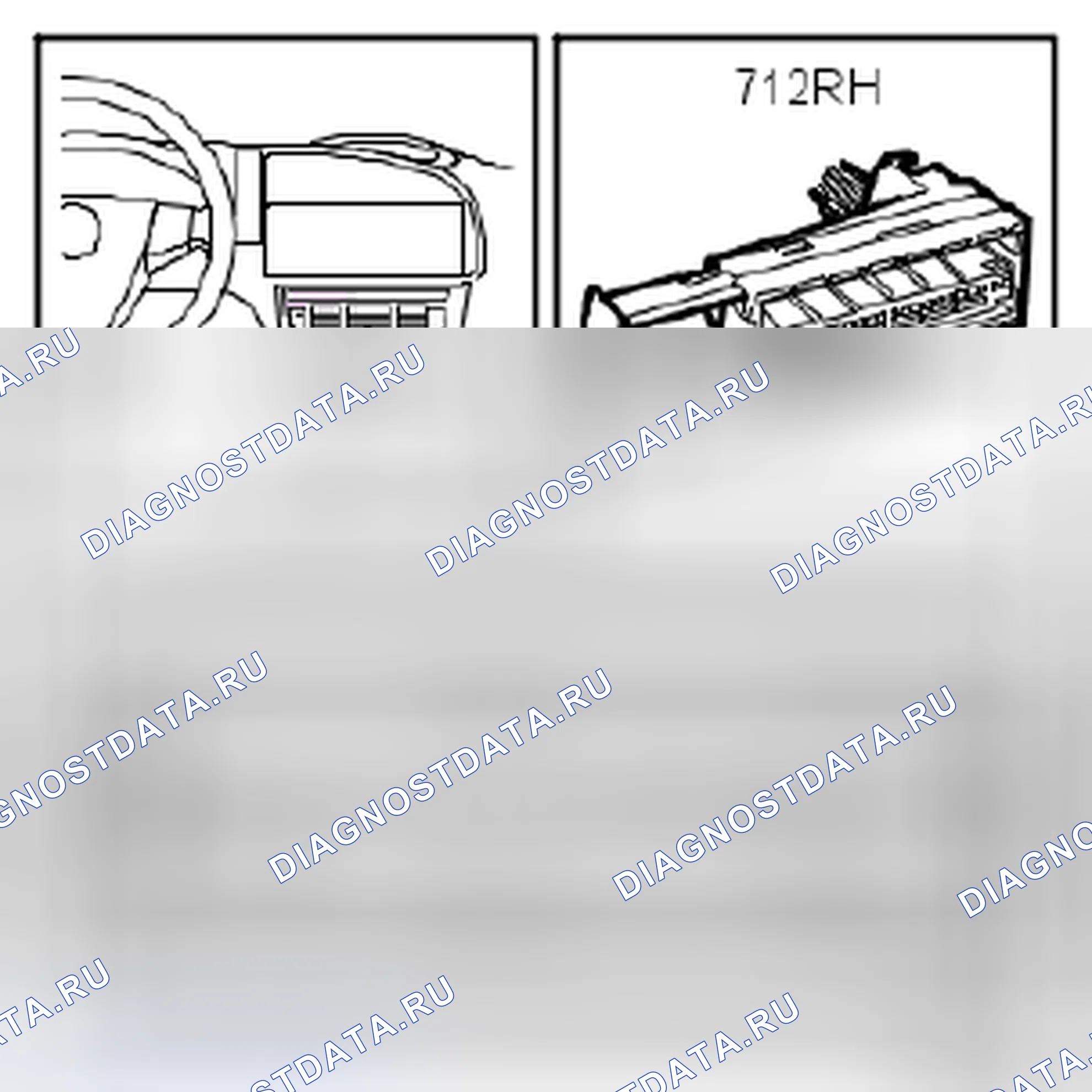 Рис. 614: Датчик температуры, смешанный воздух, панель, справа (712RH). Kia Optima II