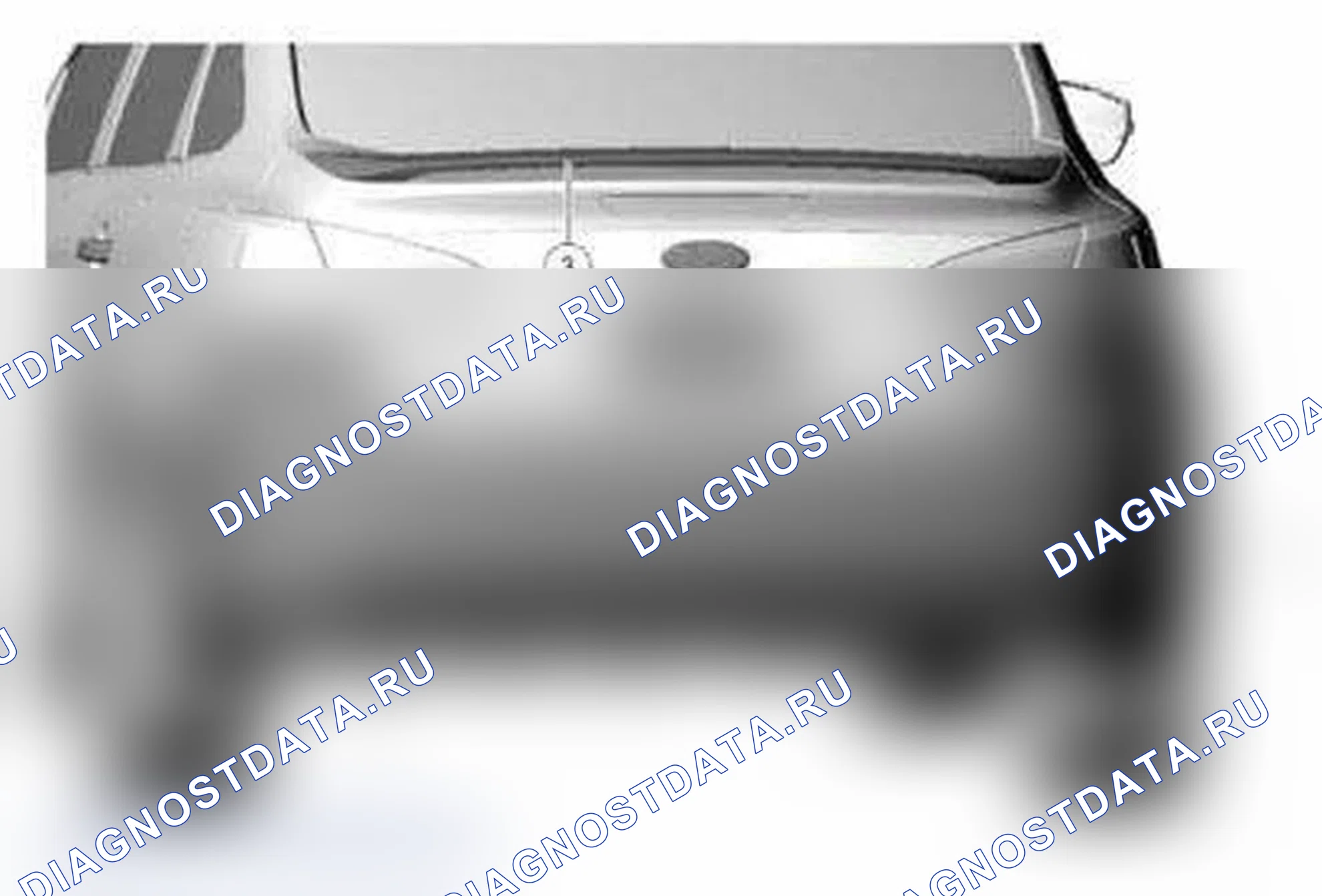 Рис. 383: Внешние пластиковые компоненты - задняя часть, 4-дверь седан. Ford Focus III