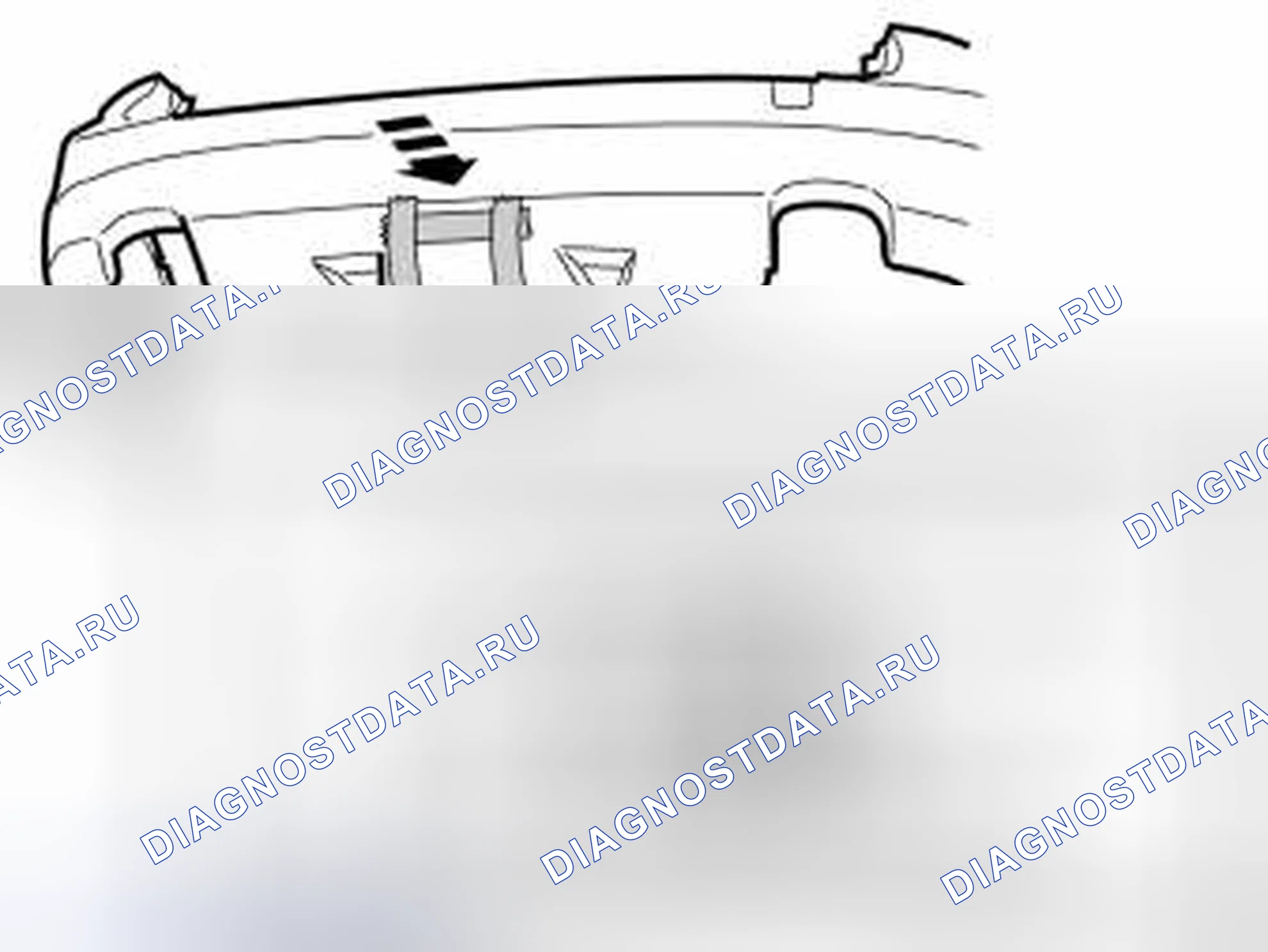 Рис. 189: ВЫРЕЗАНИЕ КРЫШКИ БАМПЕРА. Volvo V70 III