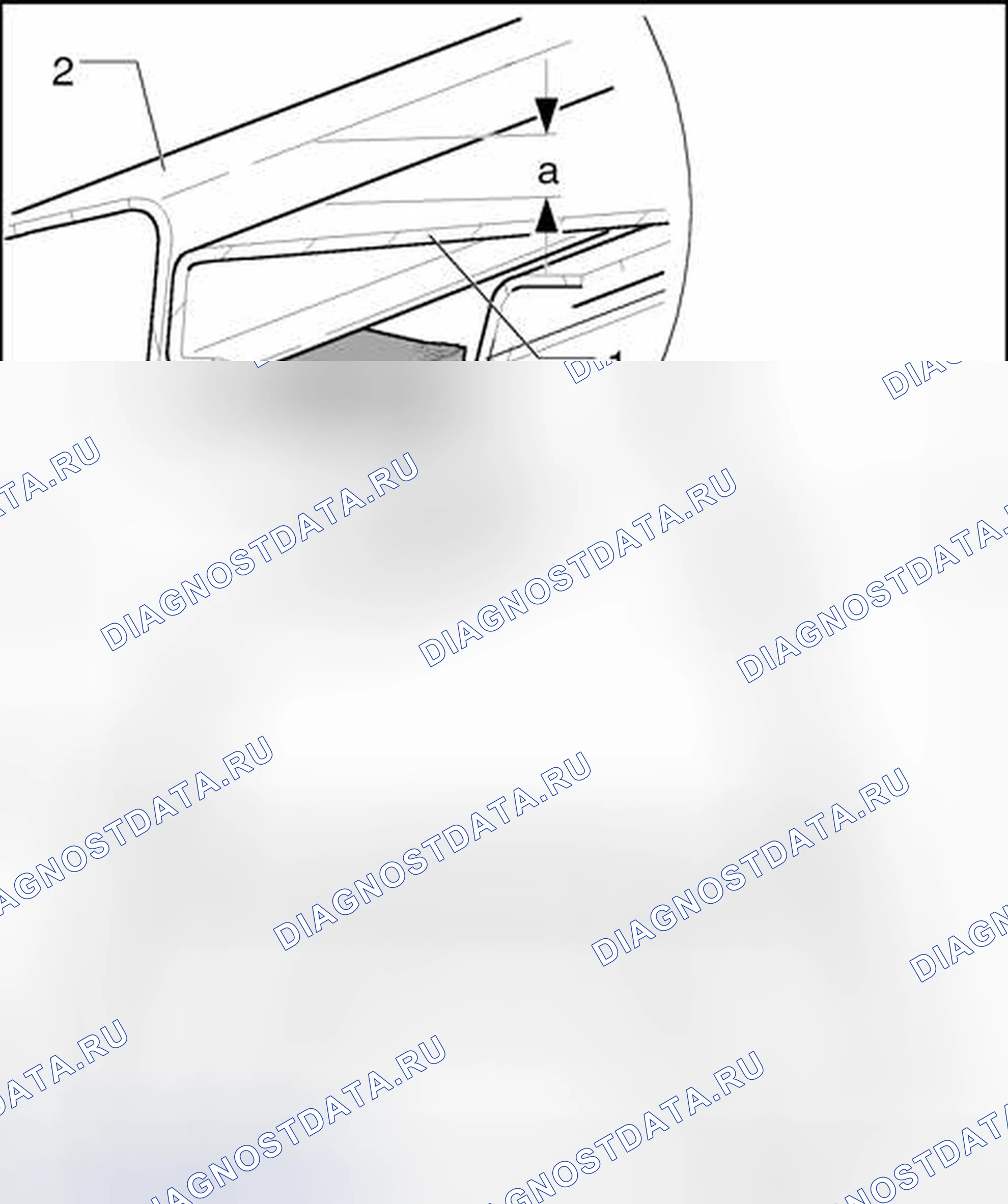 Рис. 185: Регулировка глубины кровли. Volkswagen Jetta V