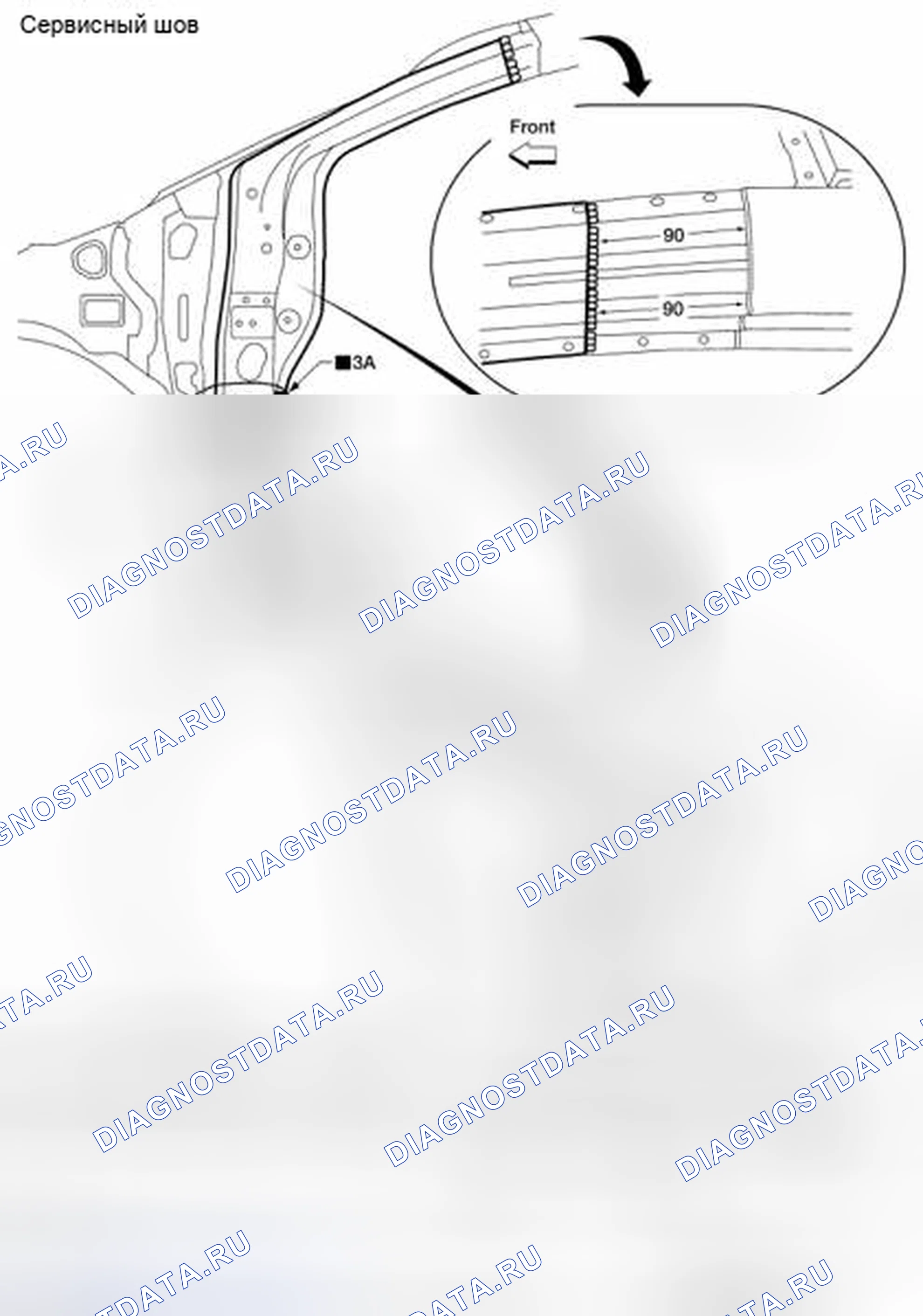 Рис. 297: Идентификация сервисного соединения - передняя стойка (2 из 3). Nissan Sentra B16