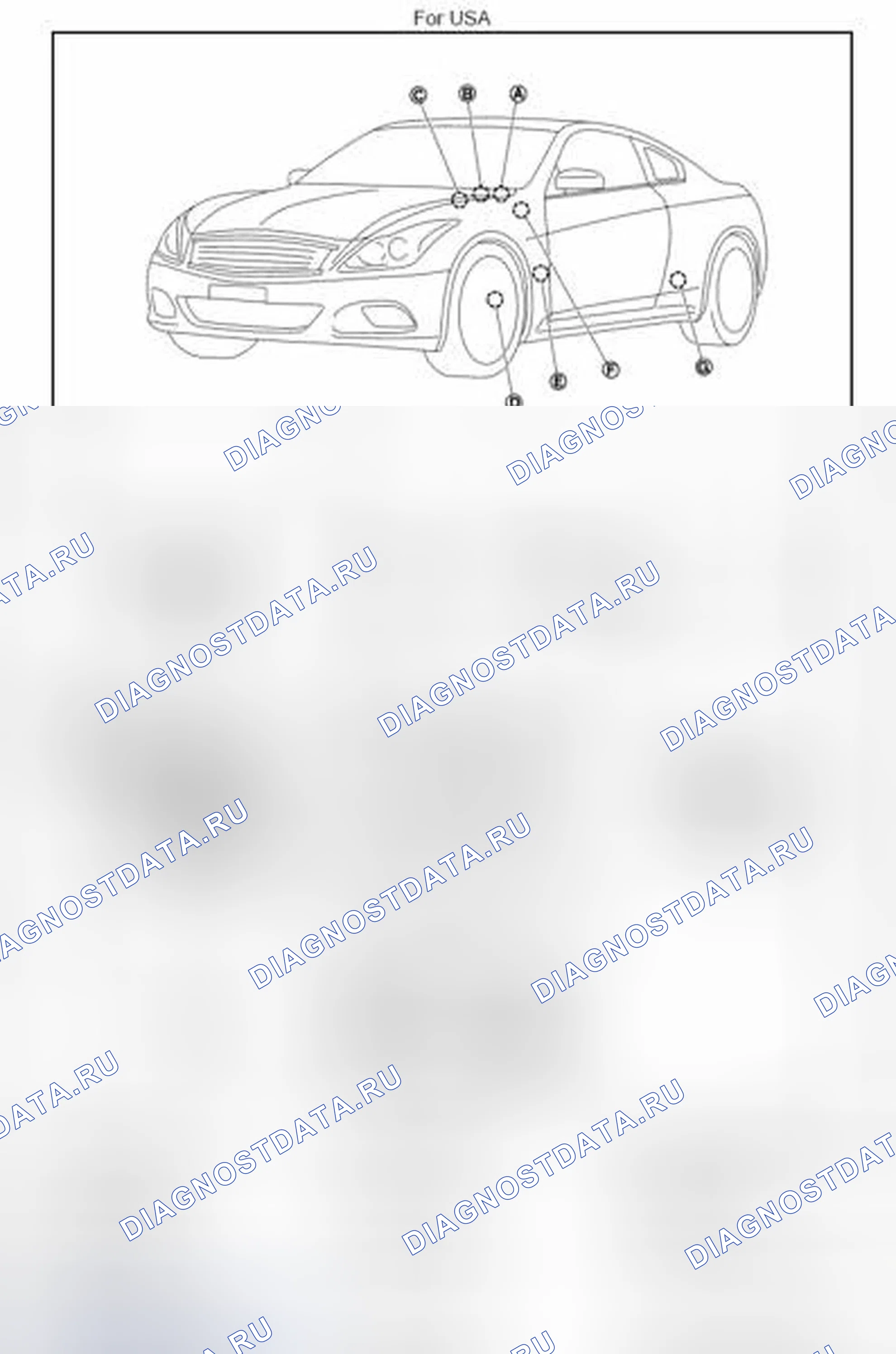 Рис. 3: Расположение компонентов. Infiniti Q60 I