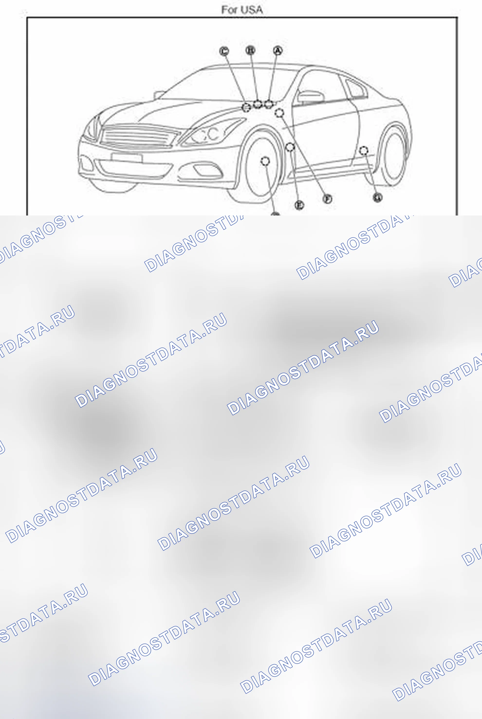 Рис. 62: Расположение компонентов. Infiniti G37 IV рестайлинг