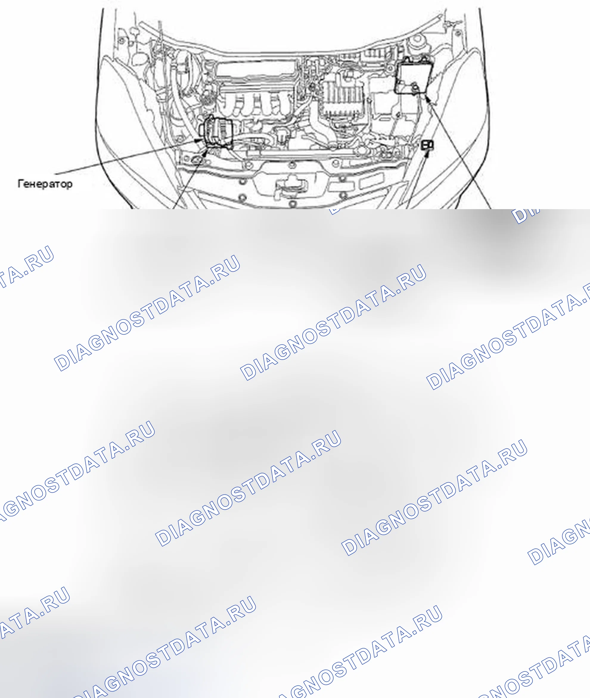 Рис. 258: Указатель расположения компонентов. Honda Fit GE