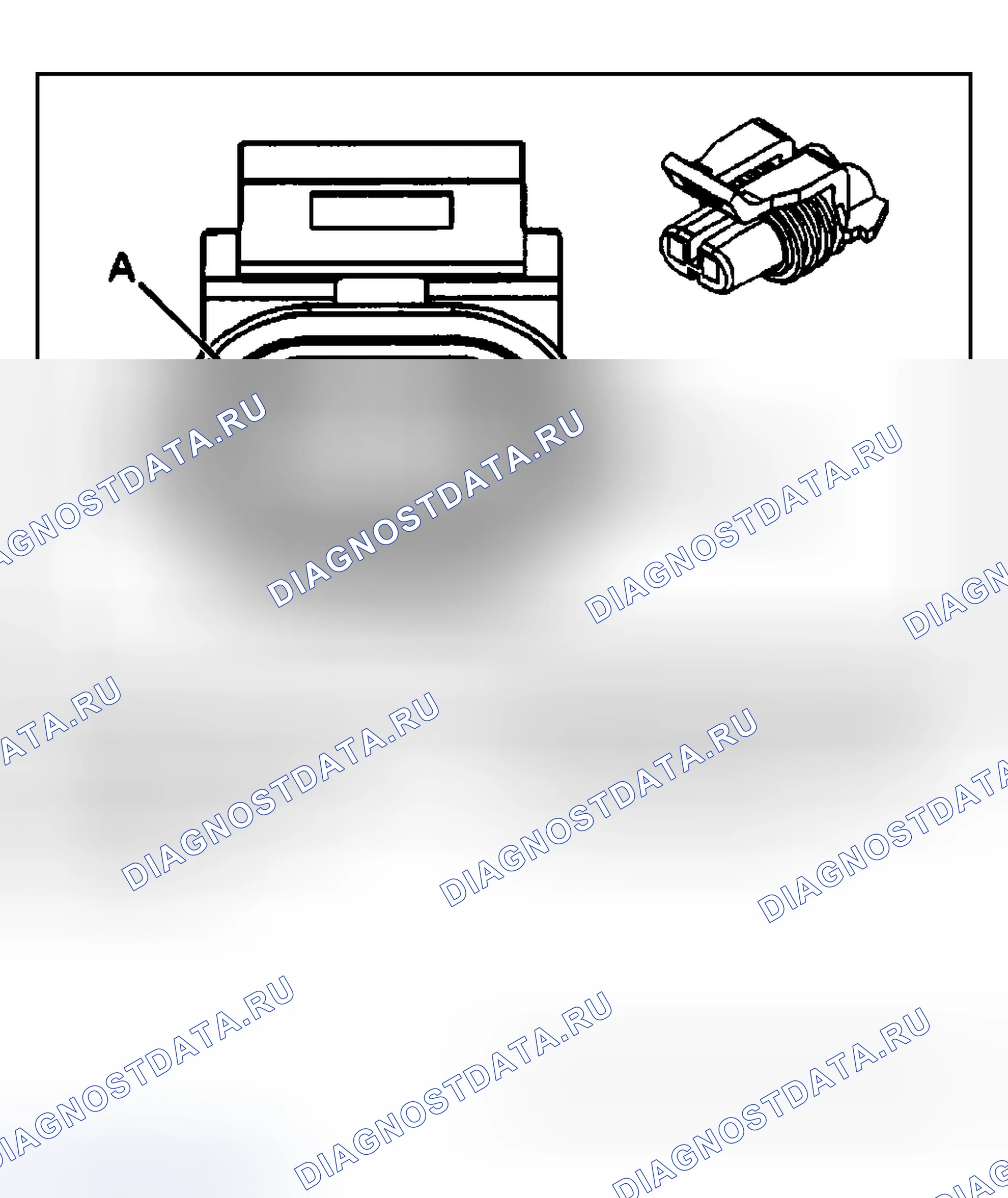 Рис. 39: Виды с торца стационарного разъема стеклоподъёмники. Chevrolet Silverado 2500 