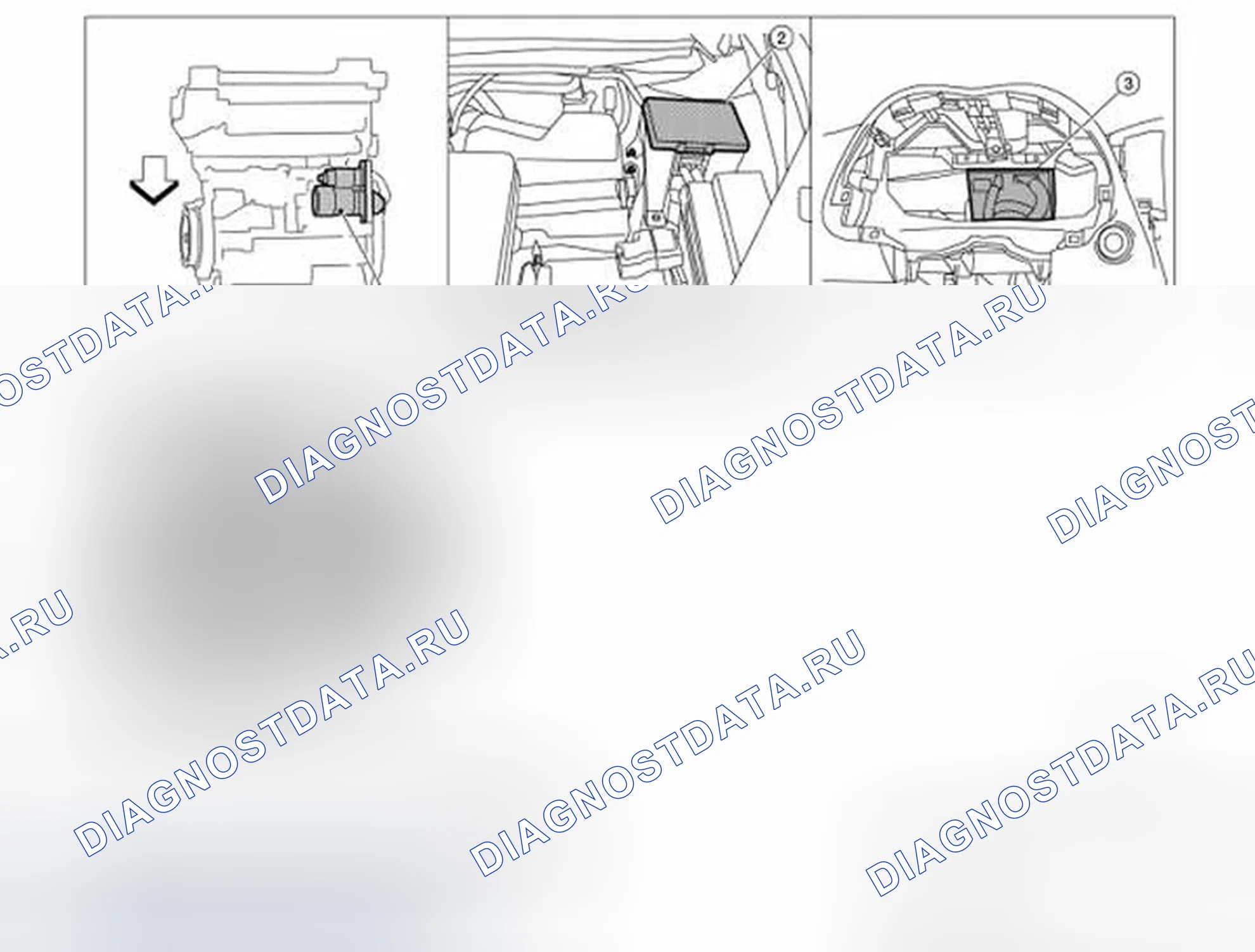 Рис. 9: Расположение компонентов. Infiniti QX60 I