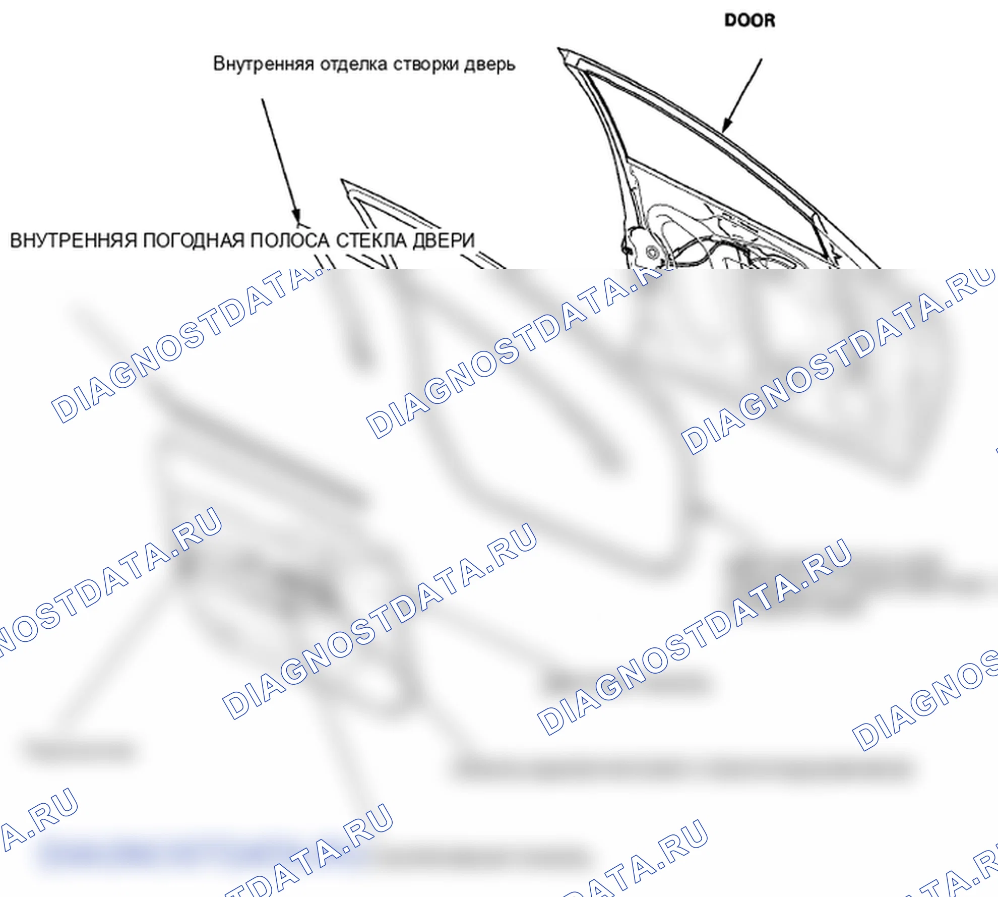 Рис. 225: Индекс расположения компонентов - передняя дверь. Honda Crosstour I