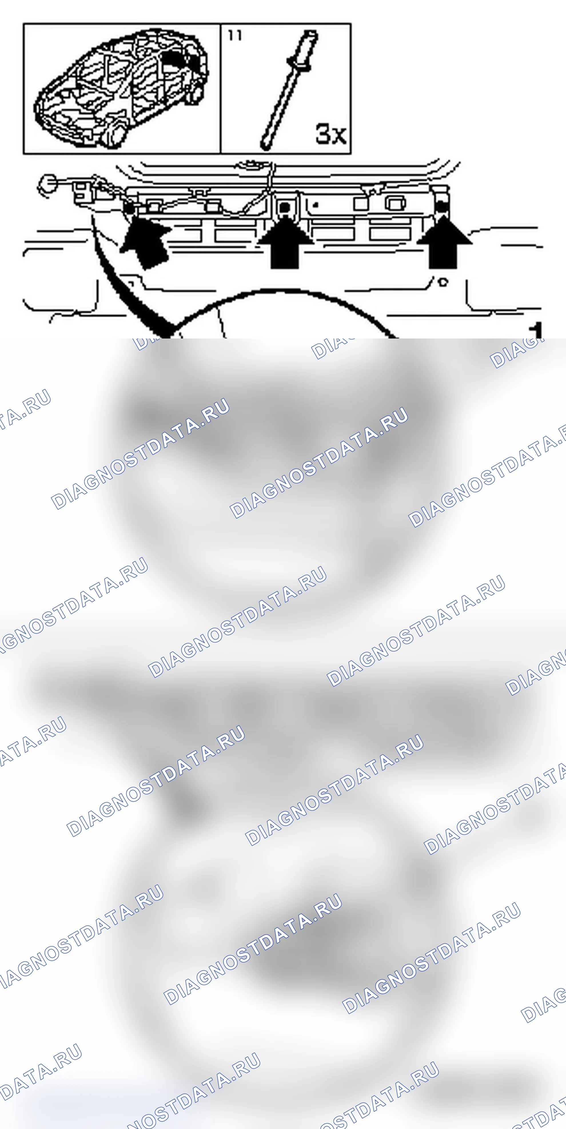 Демонтаж и монтаж направляющей задней обшивки сзади (модель L 48). Opel Astra H