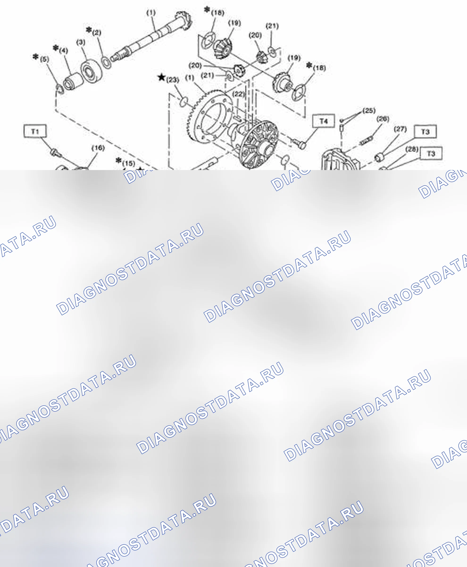 Рис. 76: ЗАДНИЙ ДИФФЕРЕНЦИАЛ (Т-ТИПА). Subaru Impreza WRX GH