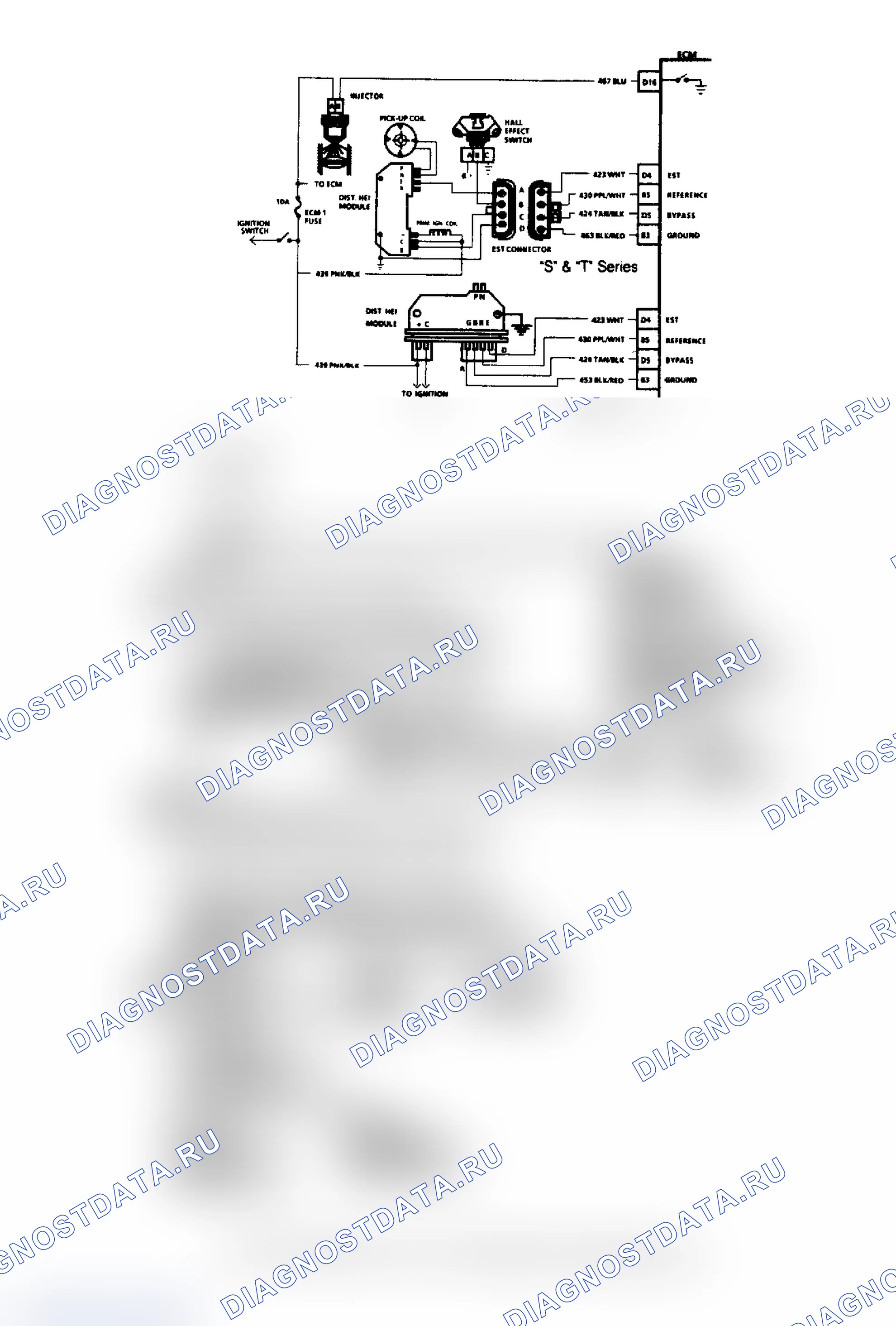 Рис. 116: Диаграмма A4. Диагностика контура инжектора (2,5 л). Chevrolet Pickup V30 