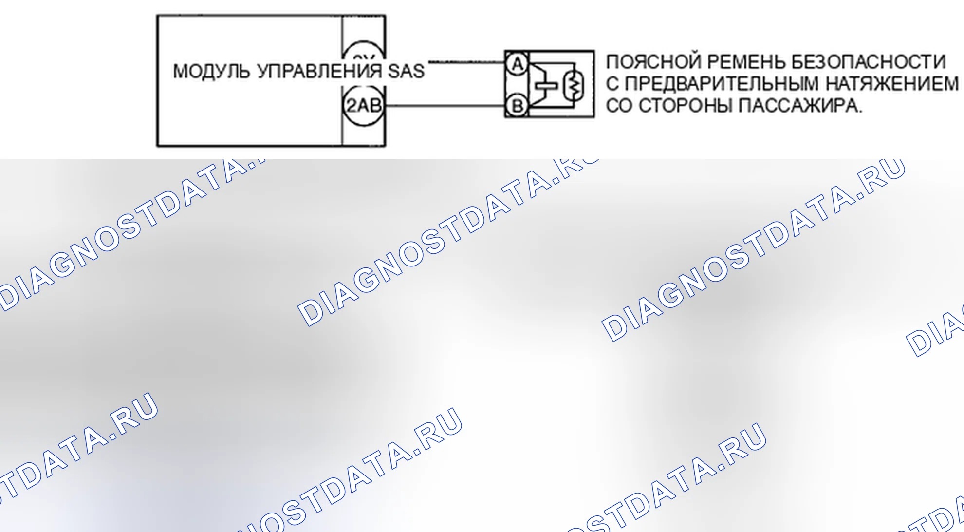 Рис. 46: расшифровка кода ошибки B0072-11 / B0072-12 / B0072-13 / B0072-19 / B0072-xtigx5: ЦЕПЬ РЕМНЯ БЕЗОПАСНОСТИ НАТЯЖИТЕЛЯ ПРИТЯГА СО СТОРОНЫ ПАССАЖИРА 1A. Mazda CX-5 I